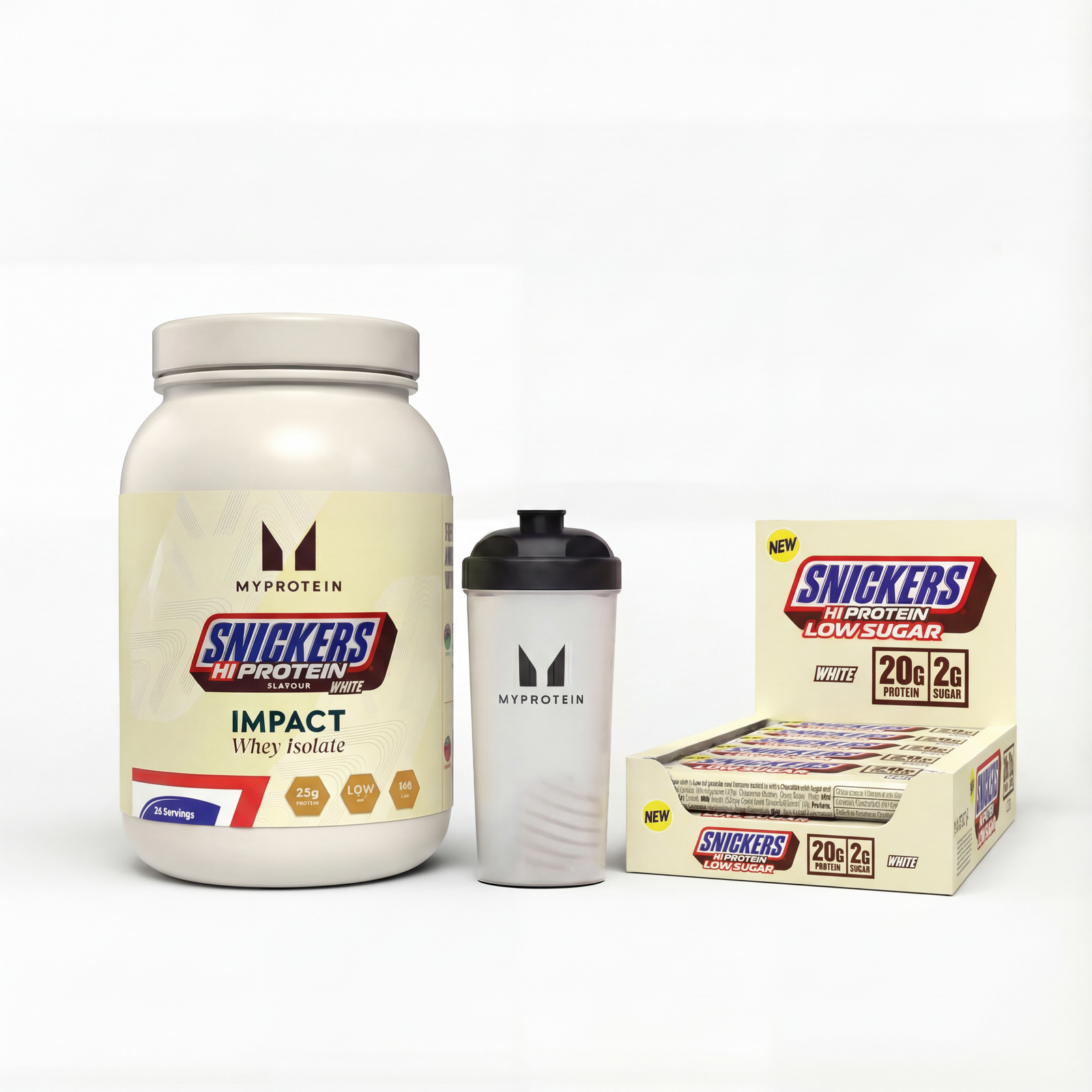 Myprotein UK MyProtein SNICKERS® White Isolate Bundle - Snickers White HiProtein Bar - 1KG - 30servings