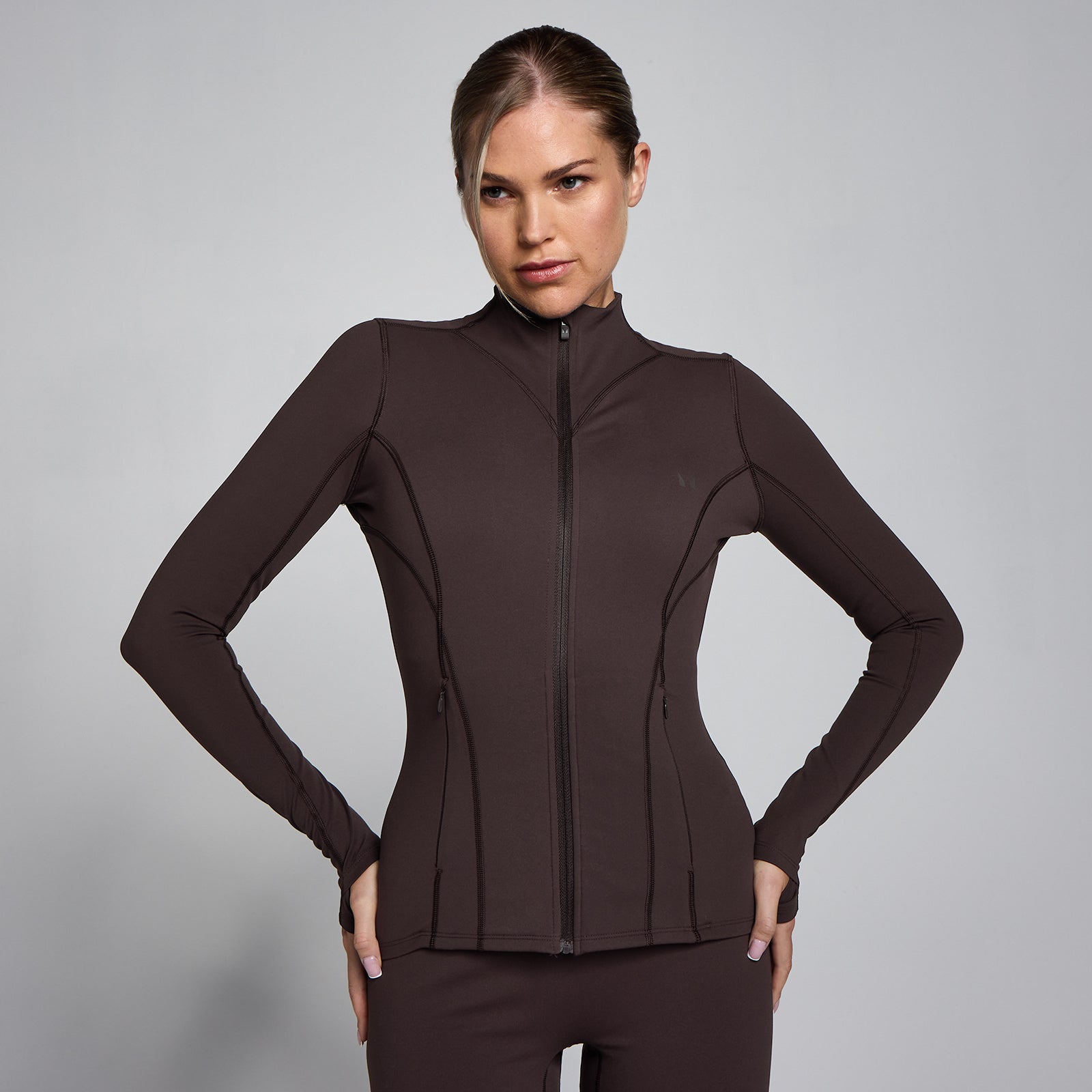 Chaqueta con cremallera SculptForm para mujer de MP - Chocolate Marrón