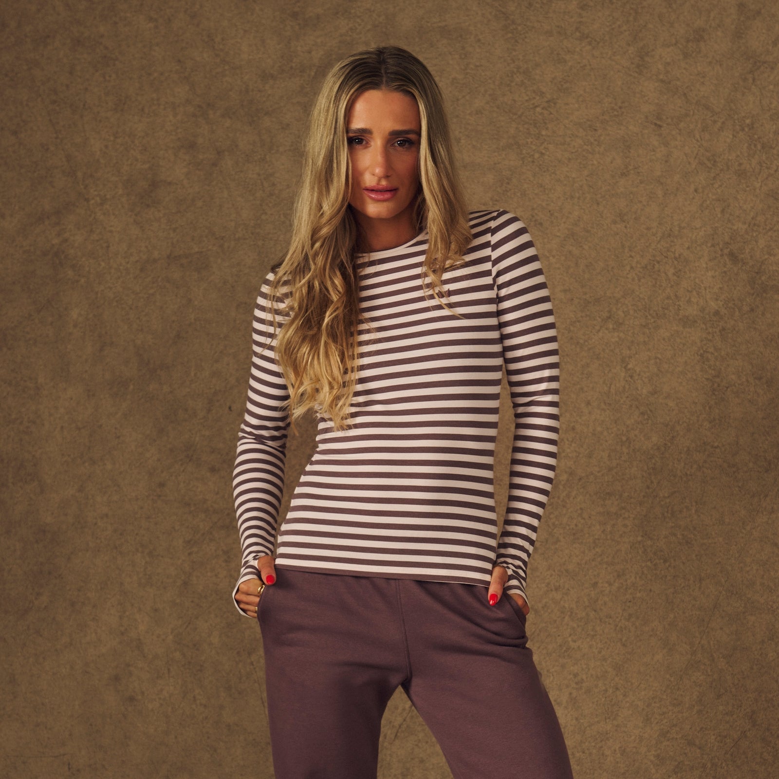 Tricou cu Mânecă Lungă și Găuri pentru Degete MP pentru Femei X Tatiana - Roz Pal - S