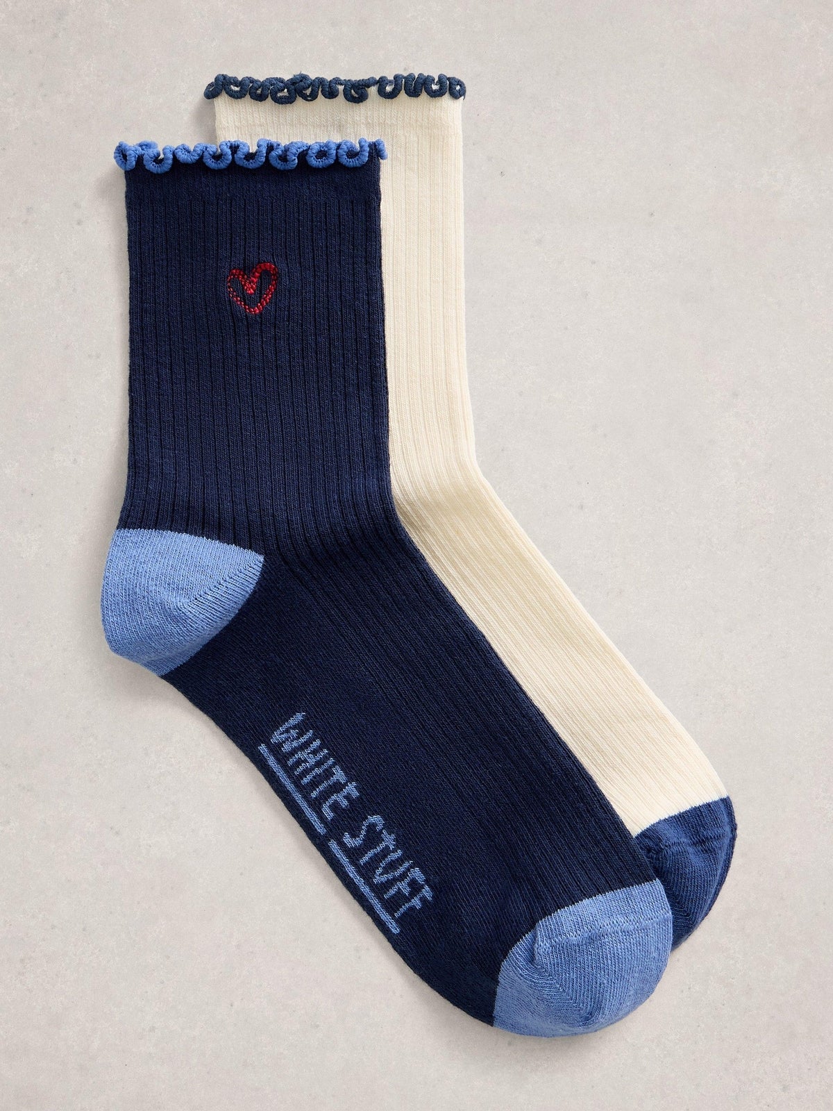 2er-Pack bestickte Socken - 39-41