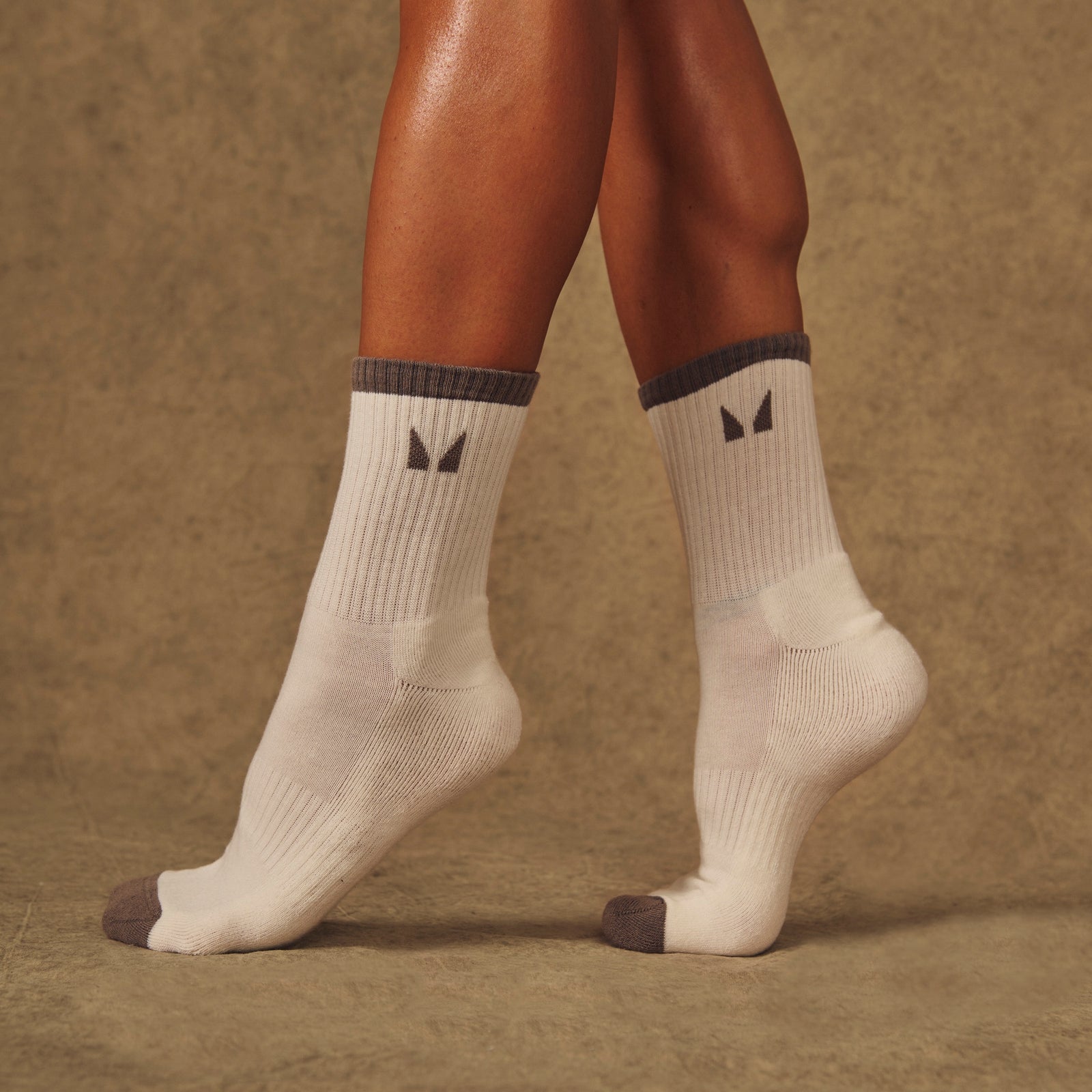 Calcetines de contraste de MP X Tatiana (paquete de 3) - Moca/Gris cálido/Rosa pálido - UK