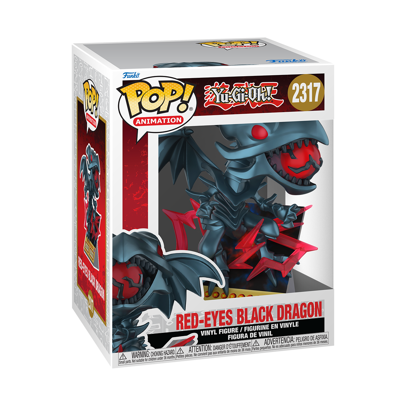 Image of Yu-Gi-Oh Funko POP! Red Eyes Black Dragon Card Premium Vinyl Figure