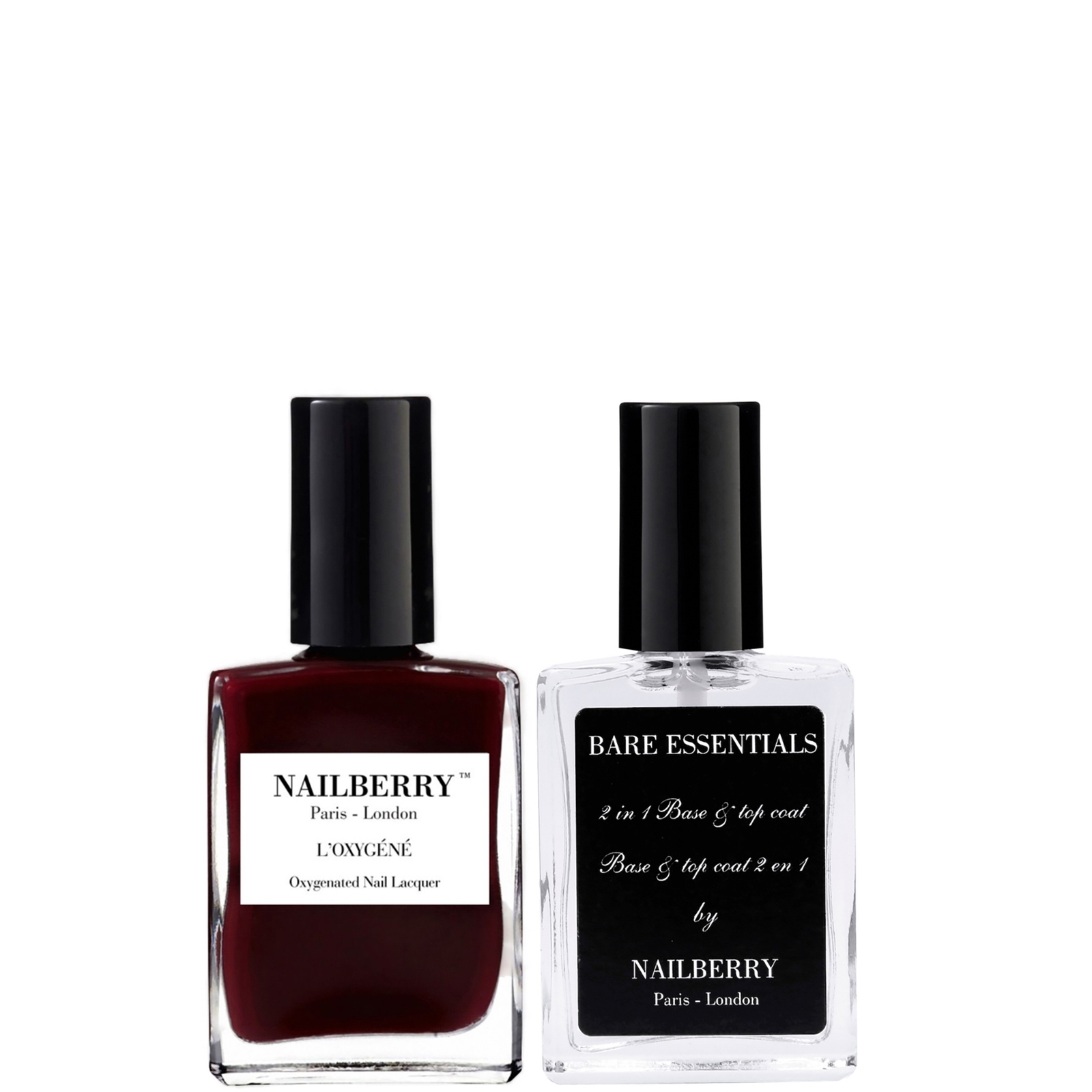 

Nailberry Noirberry and Bare Essentials 2 in 1 Base & Top Coat Bundle