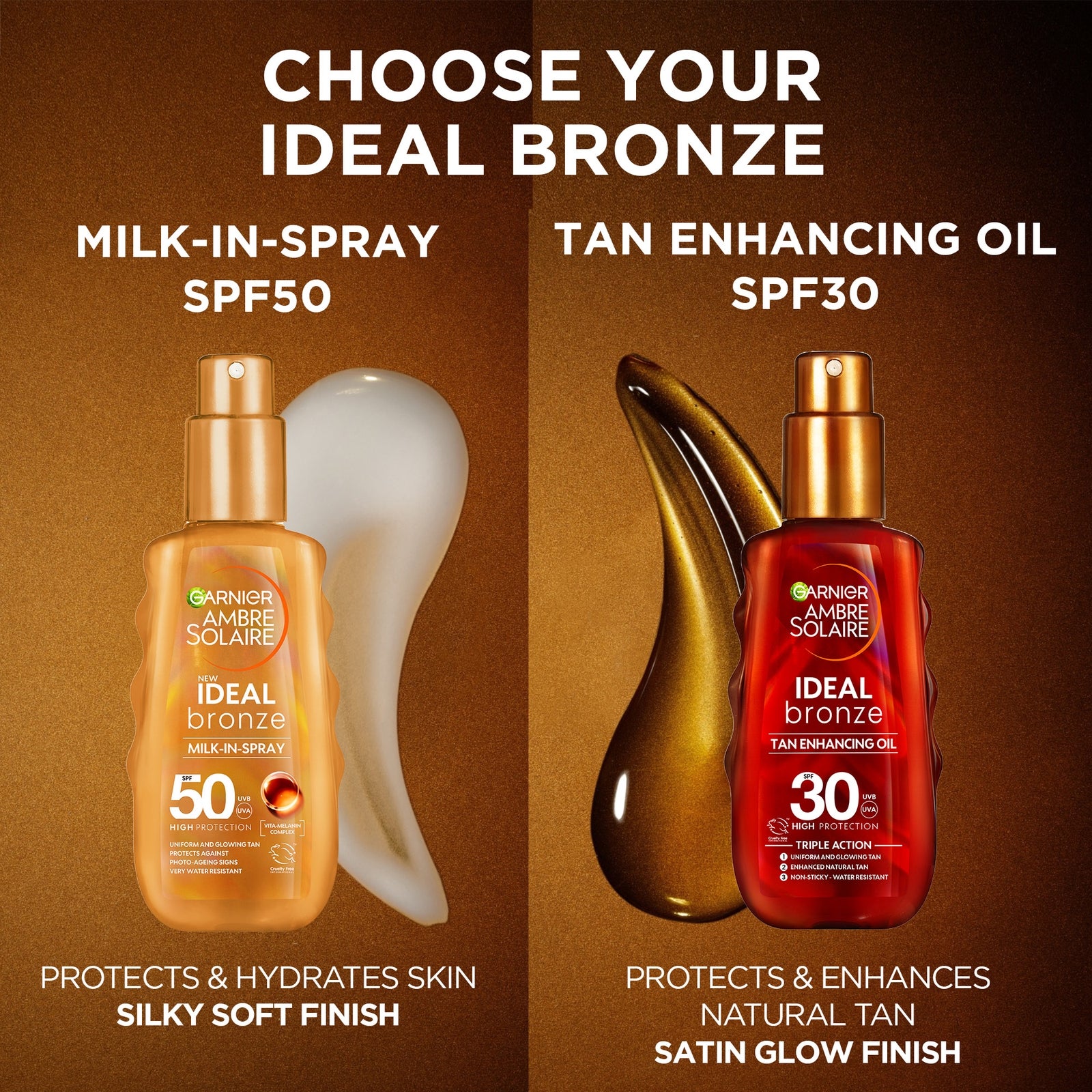 Garnier Ambre Solaire Ideal Bronze Tanning SPF30-50 Bundle 2