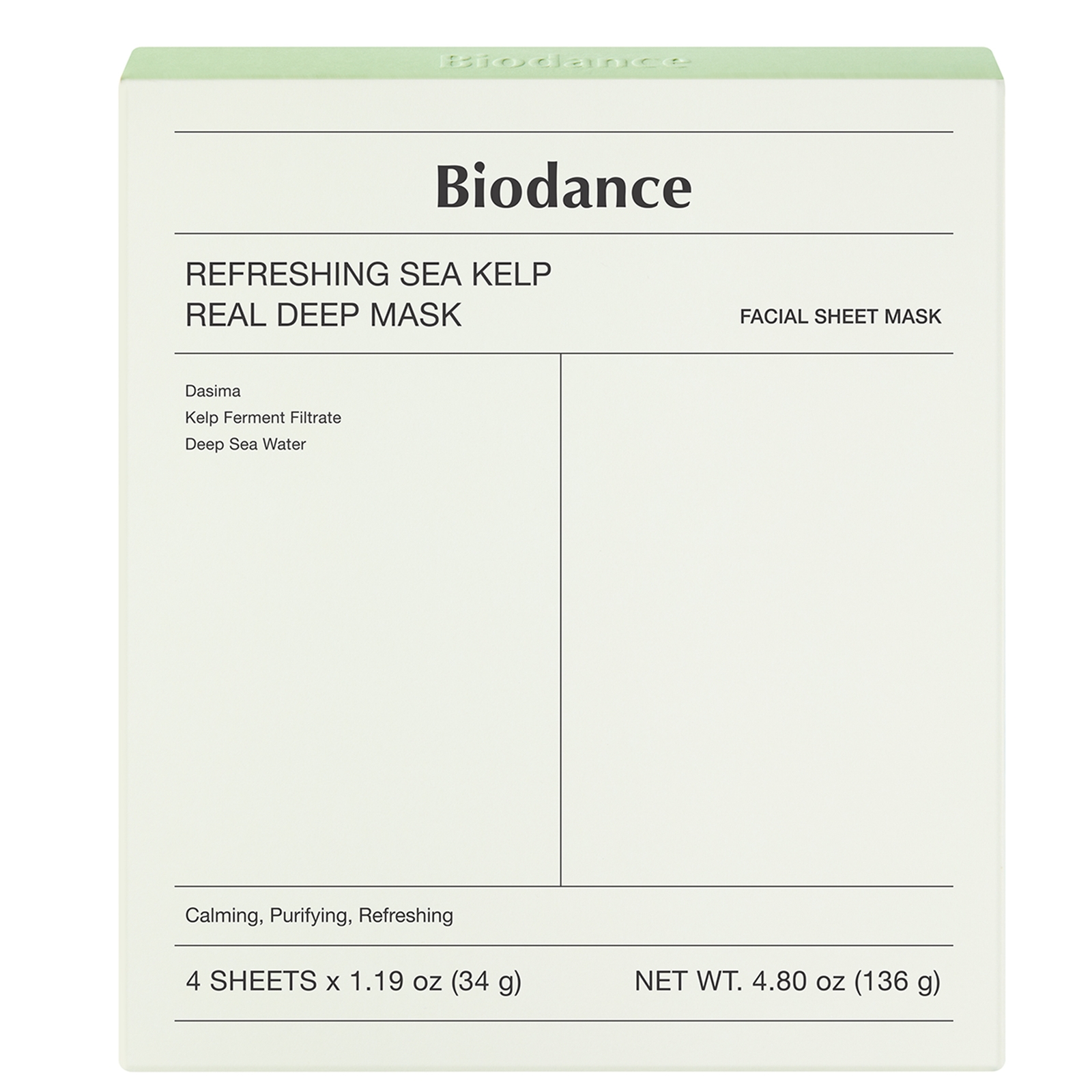Biodance Refreshing Sea Kelp Real Deep Mask (4 Pack)