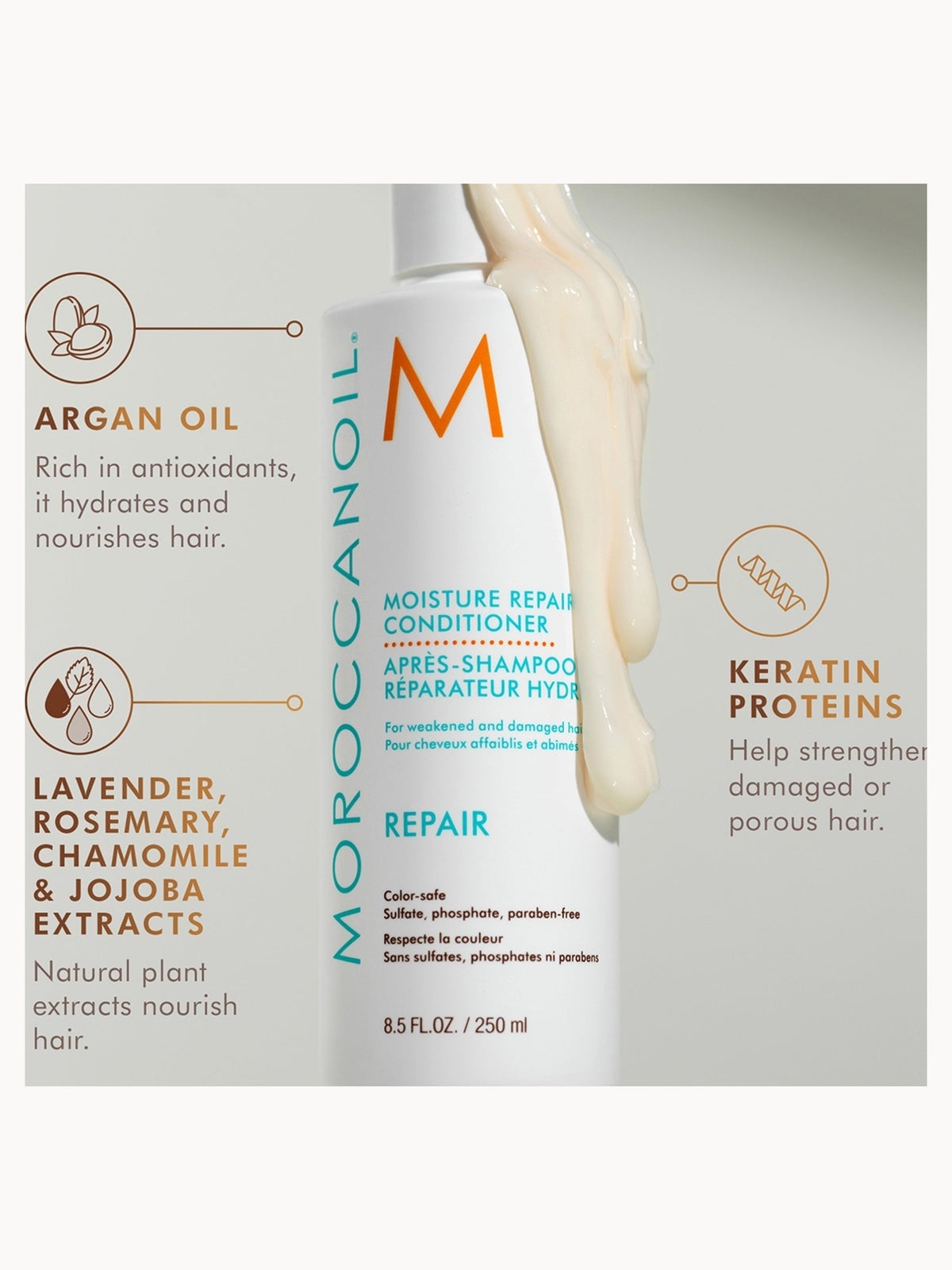 Moroccanoil Repair Shampoo and Conditioner Set + Free Leave in Conditioner 50ml (Worth £53) 4