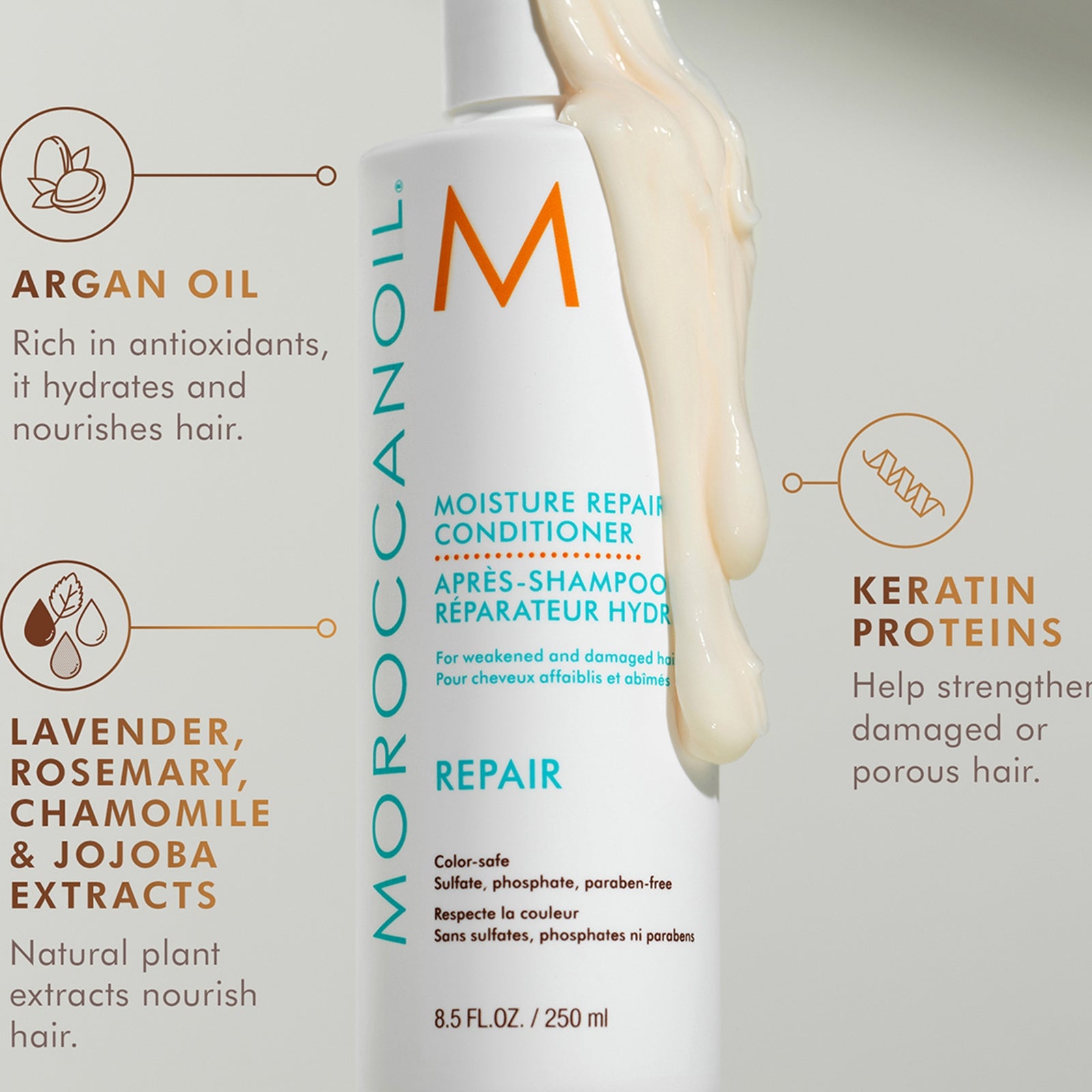 Moroccanoil Repair Shampoo and Conditioner Set + Free Leave in Conditioner 50ml (Worth £53) 4