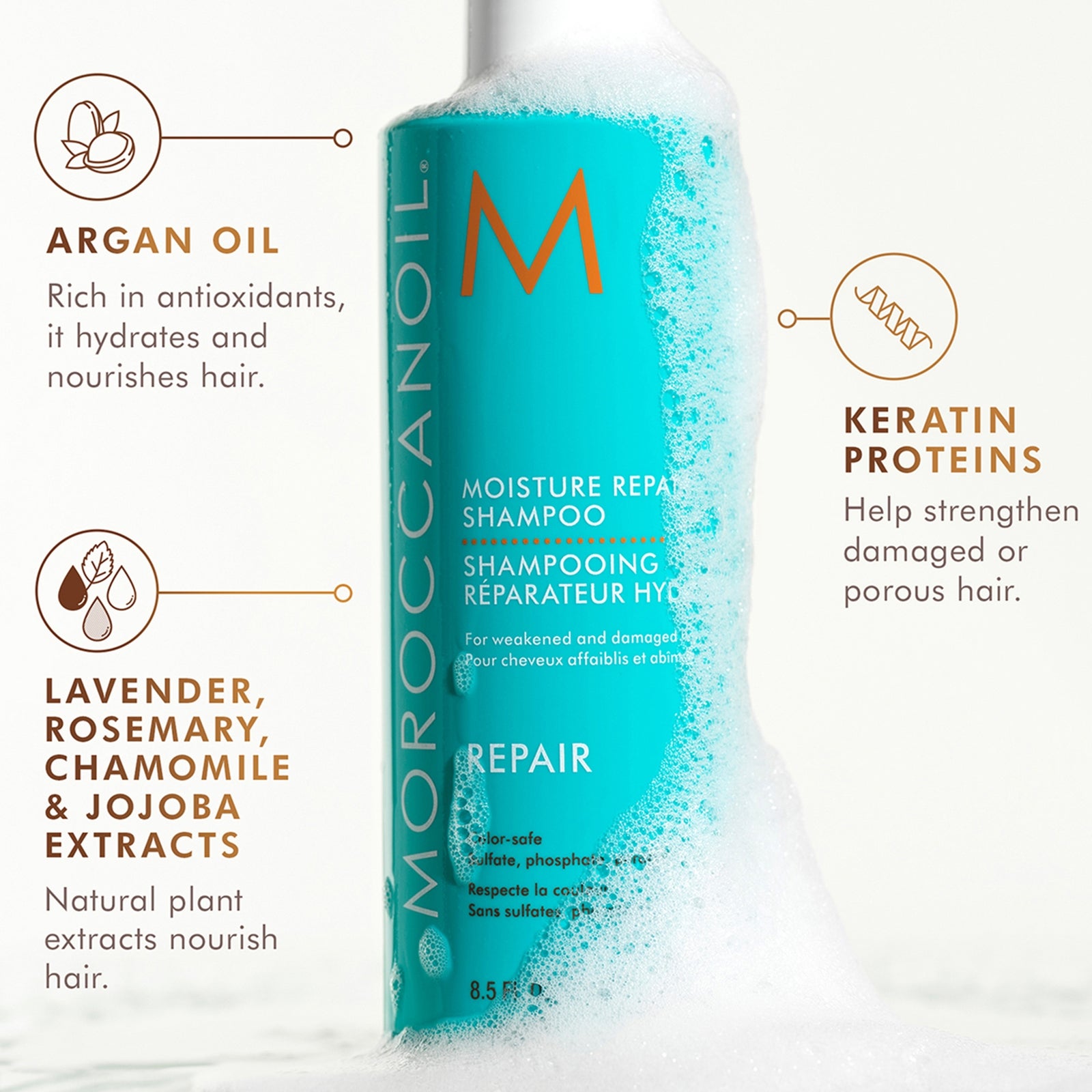 Moroccanoil Repair Shampoo and Conditioner Set + Free Leave in Conditioner 50ml (Worth £53) 3