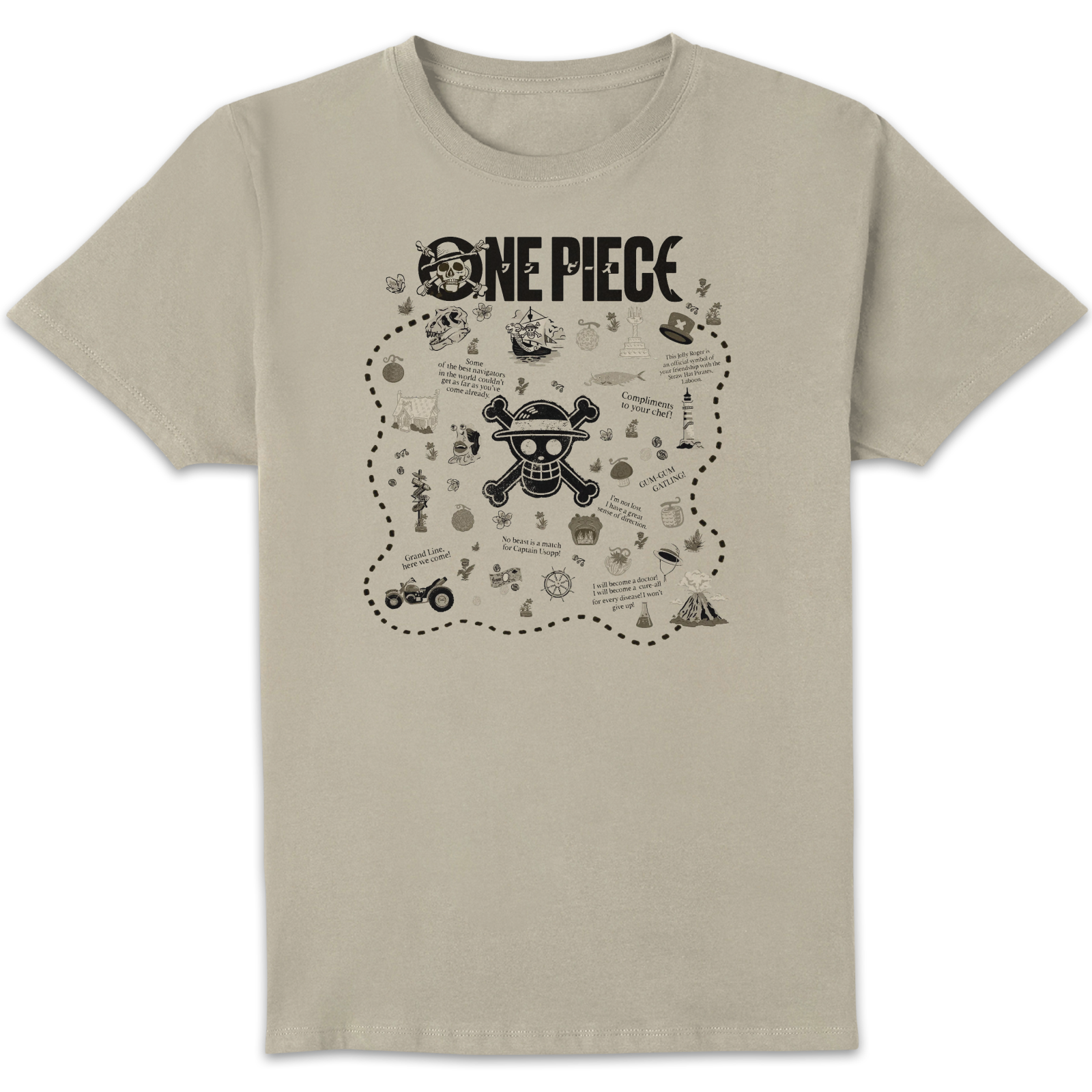 One Piece Straw Hat Crew Unisex T-Shirt - Cream - M