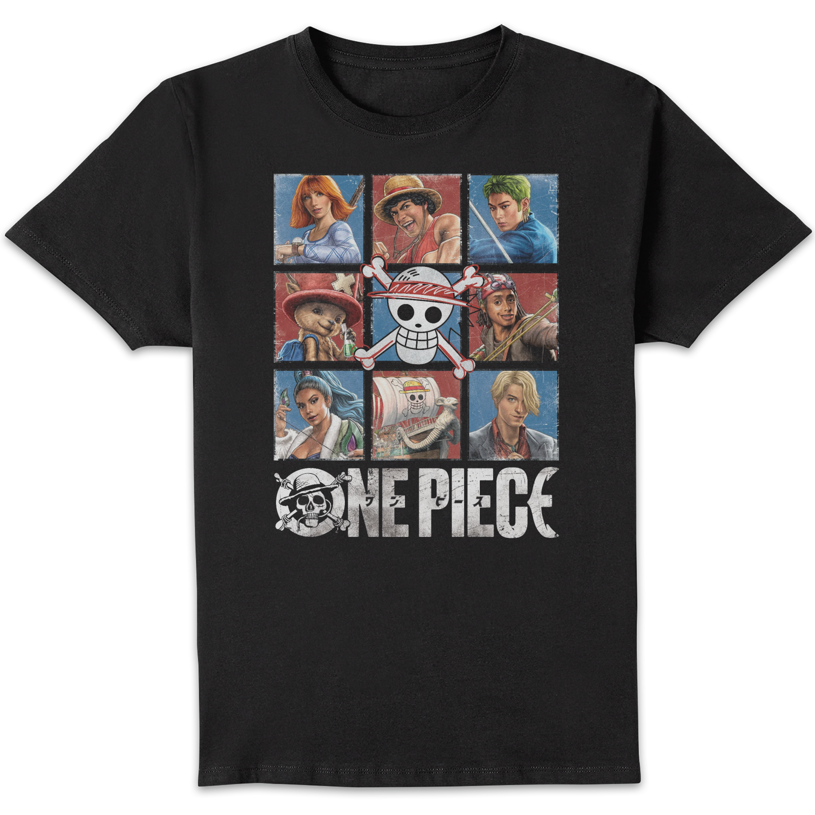 One Piece Faces Unisexe T-shirt - Noir