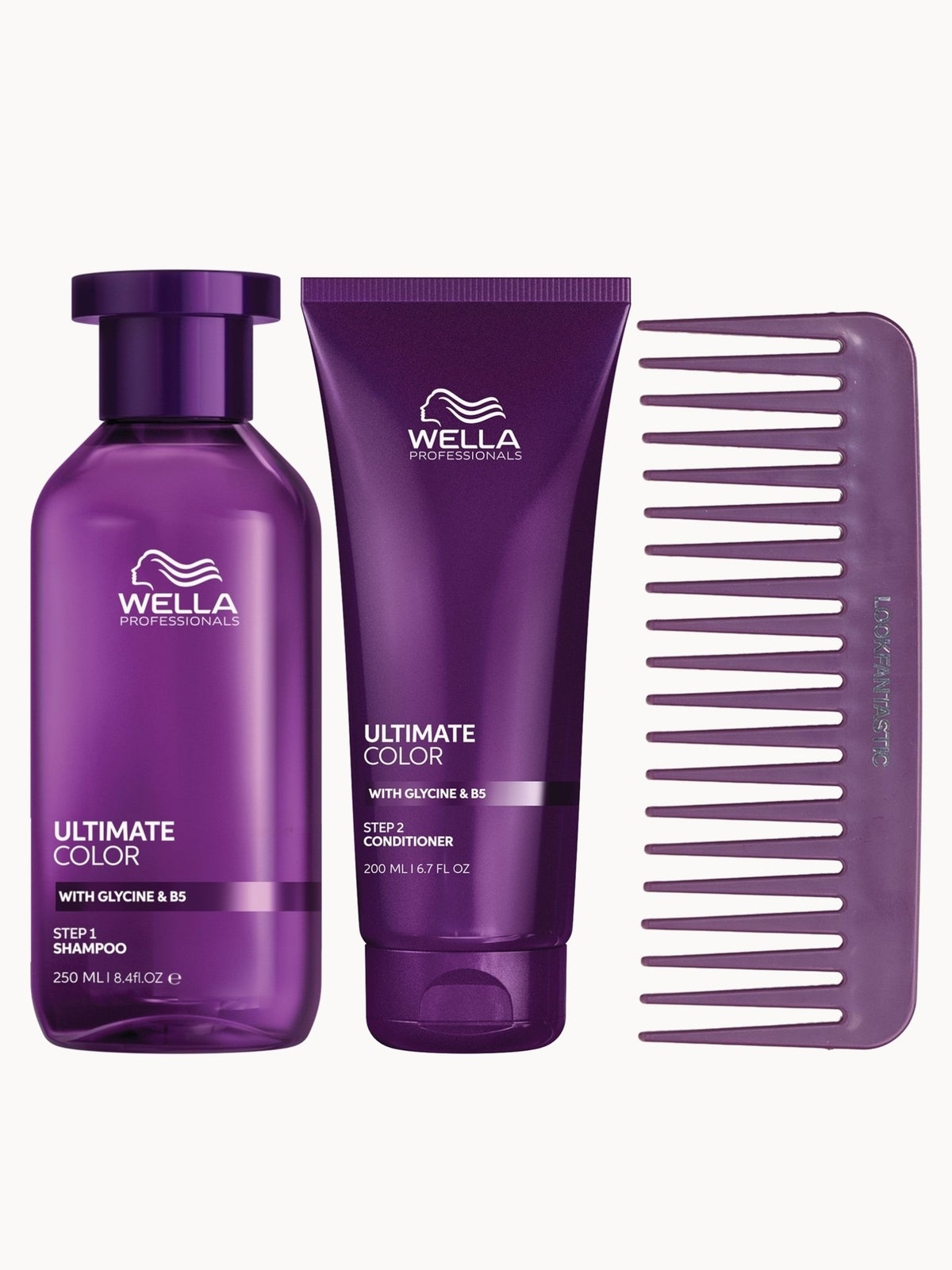 Wella Professionals Care Ultimate Colour Shampoo & Conditioner and LF X Wella Comb
