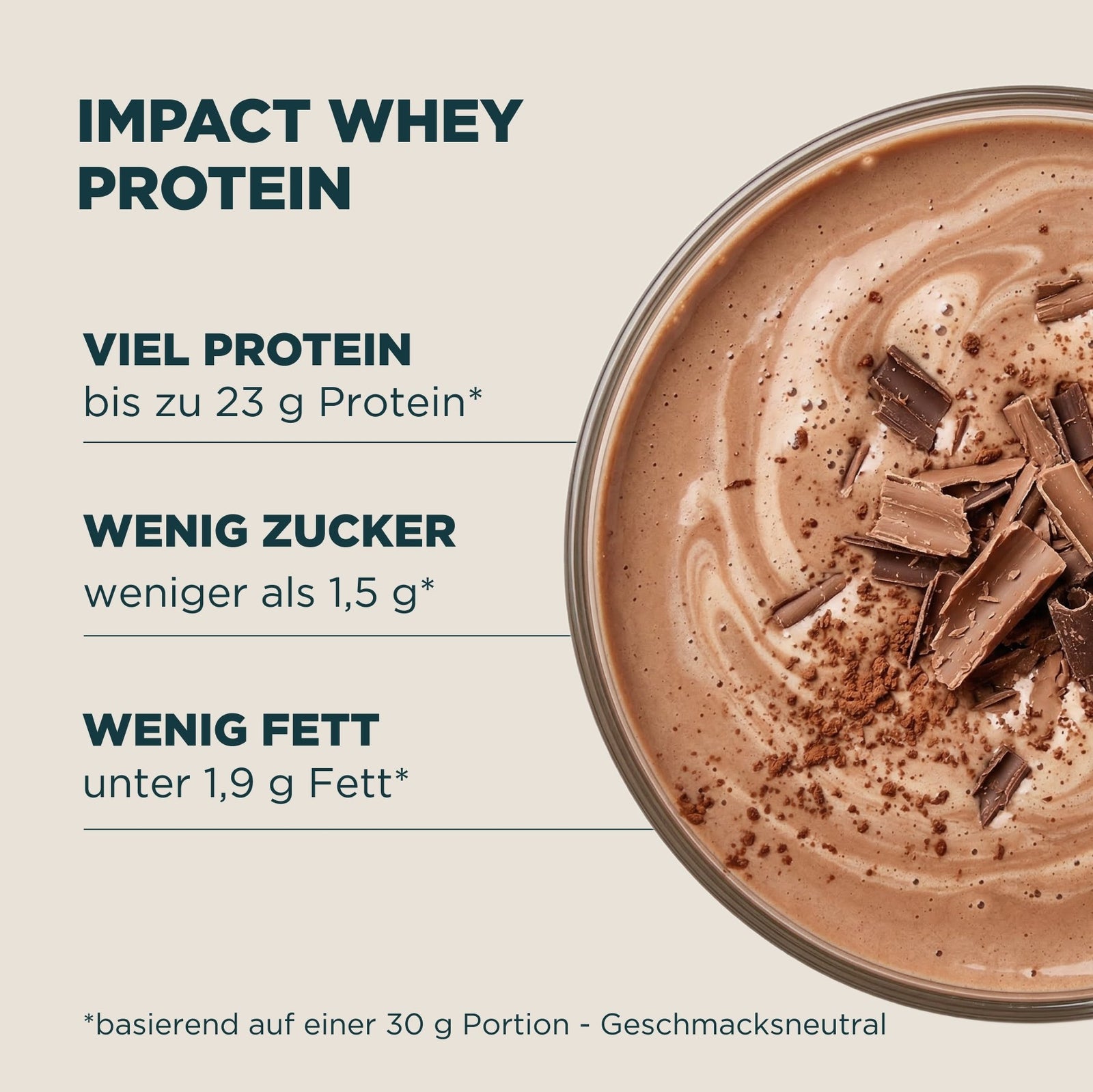 Impact Whey Protein - 2.7kg - 90Portionen - Natürliche Schokolade — Bild 4