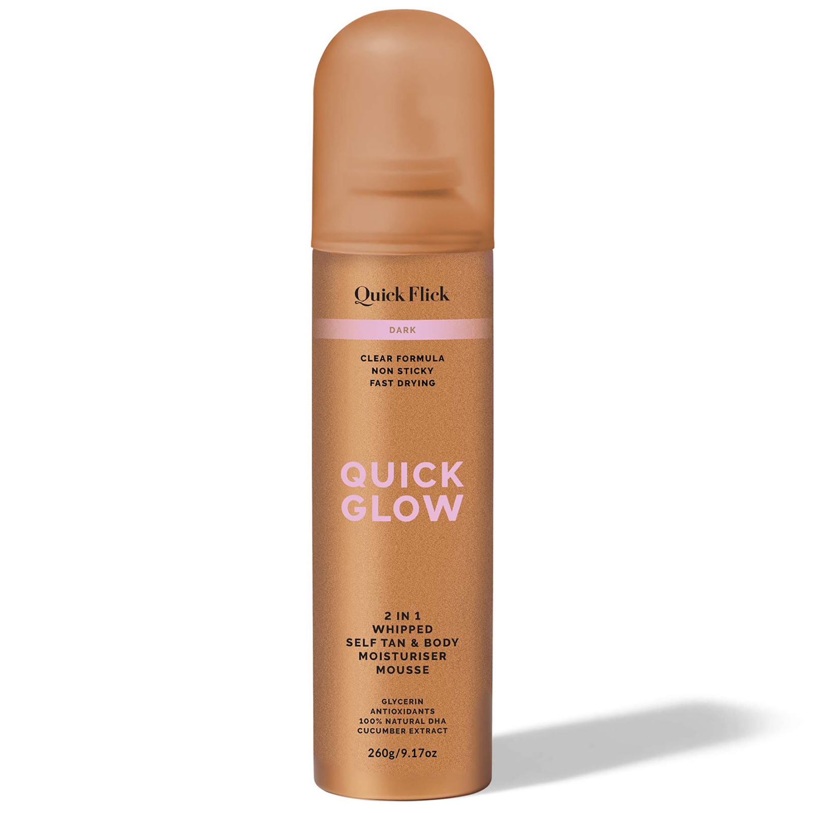 Quick Flick Quick Glow Dark Whipped Tan Body Moisturiser Mousse 260g