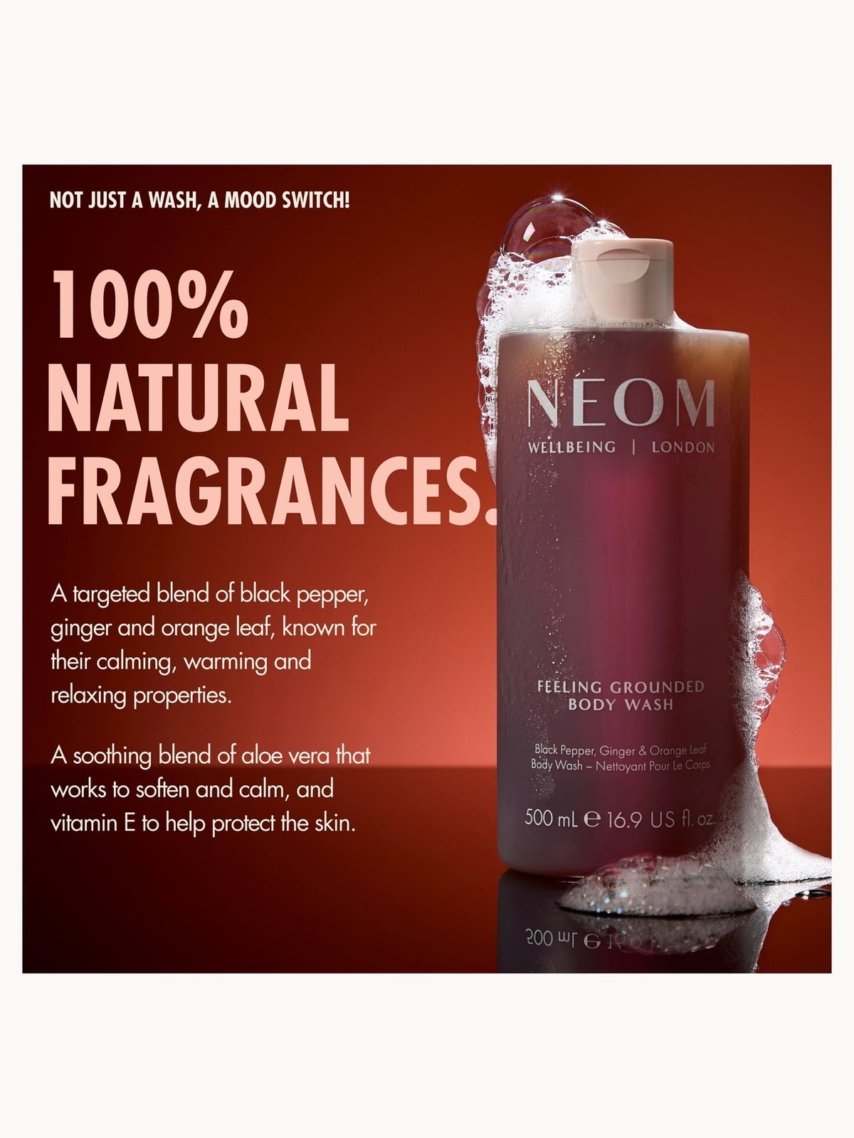 NEOM Feeling Grounded Body Wash 500ml 3
