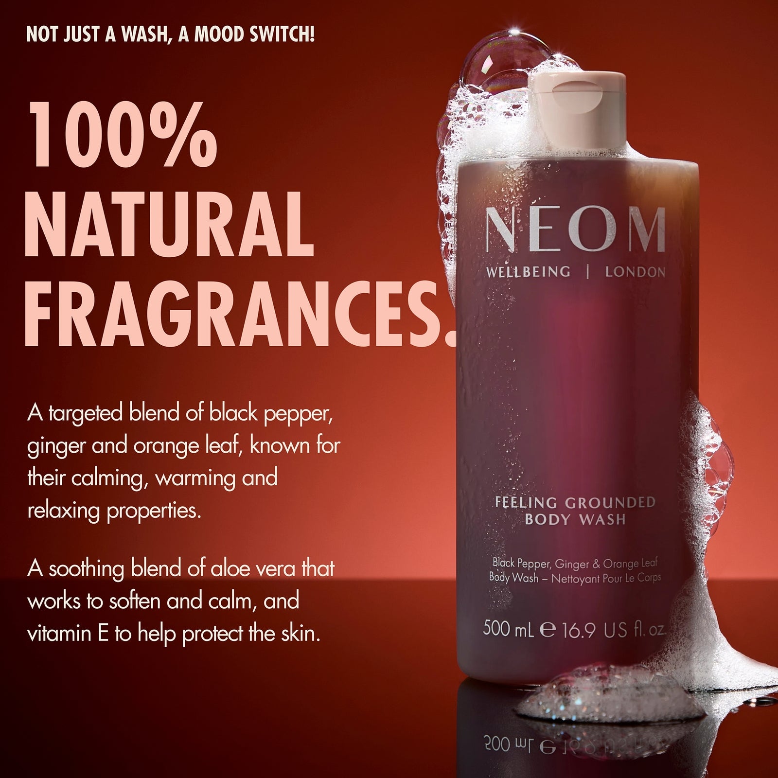 NEOM Feeling Grounded Body Wash 500ml 3