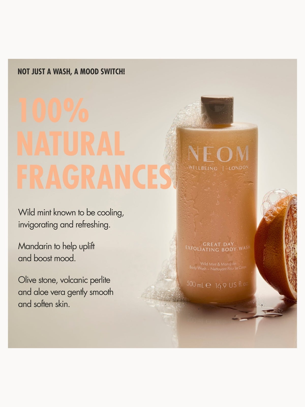 NEOM Great Day Exfoliating Body Wash 500ml 3