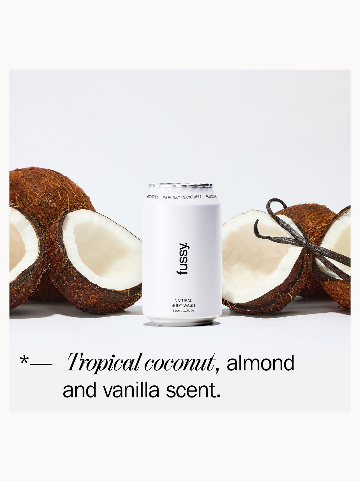 Fussy Refillable Natural Body Wash Coconut Milk 320ml 3