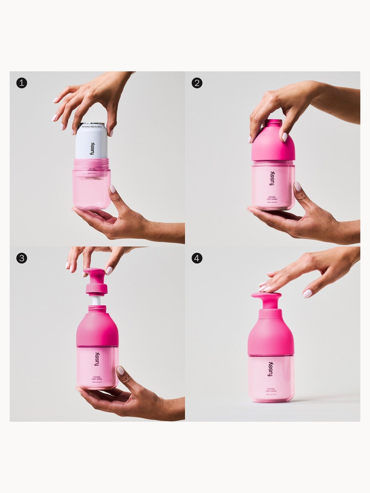Fussy Refillable Natural Body Wash Coconut Milk 320ml 4