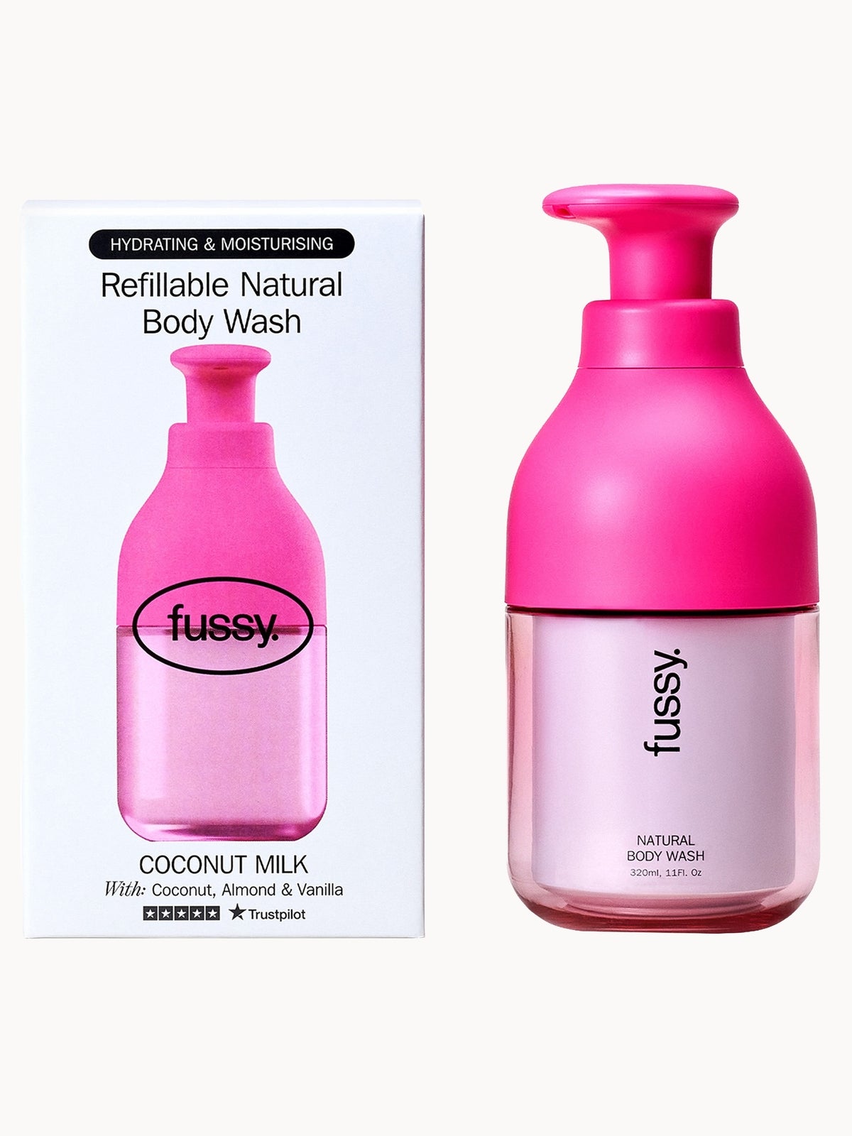 Fussy Refillable Natural Body Wash Coconut Milk 320ml