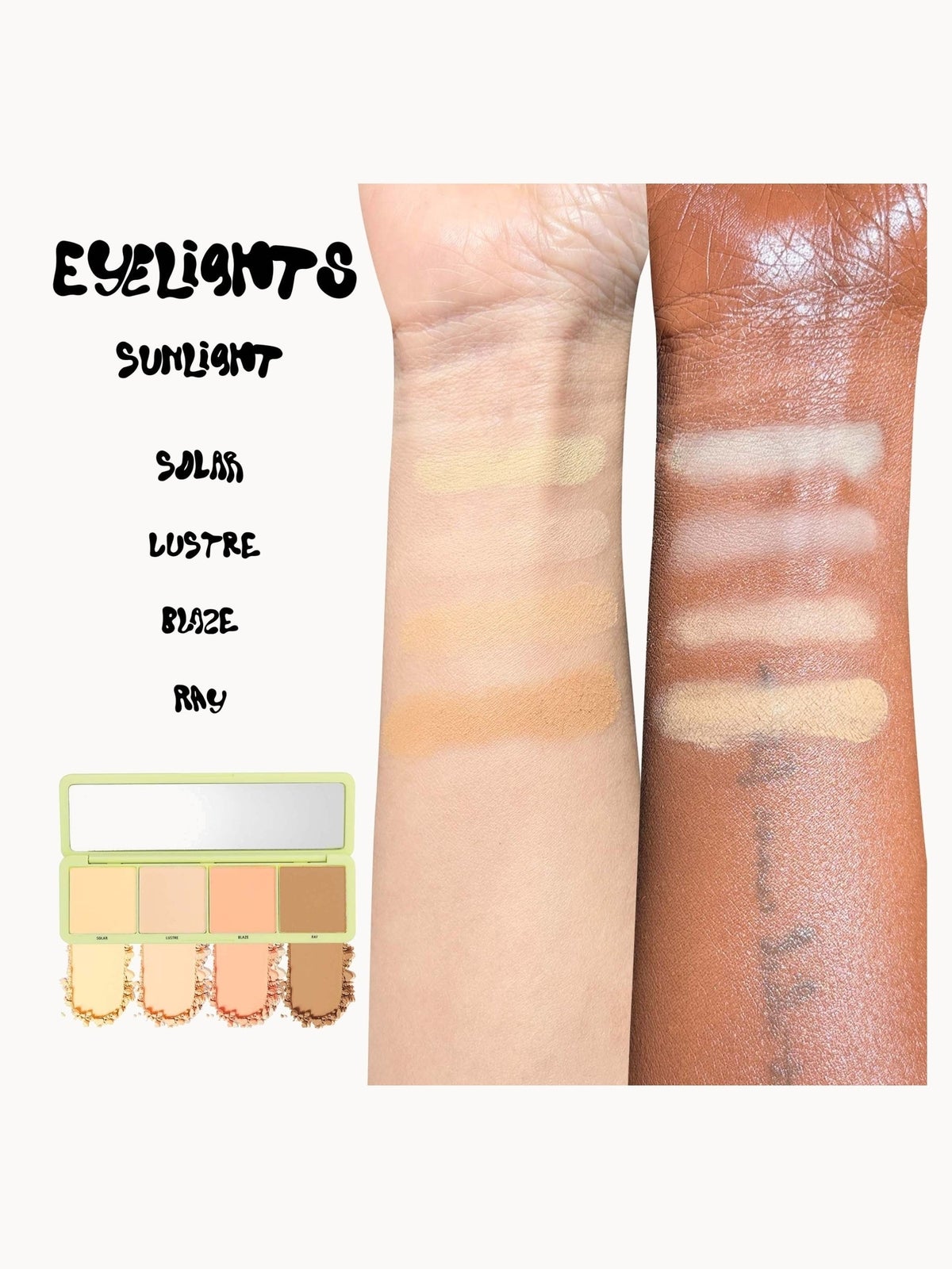 Made By Mitchell Eyelights Brightening Powder Palette (Various Shades) - Sunlight 3