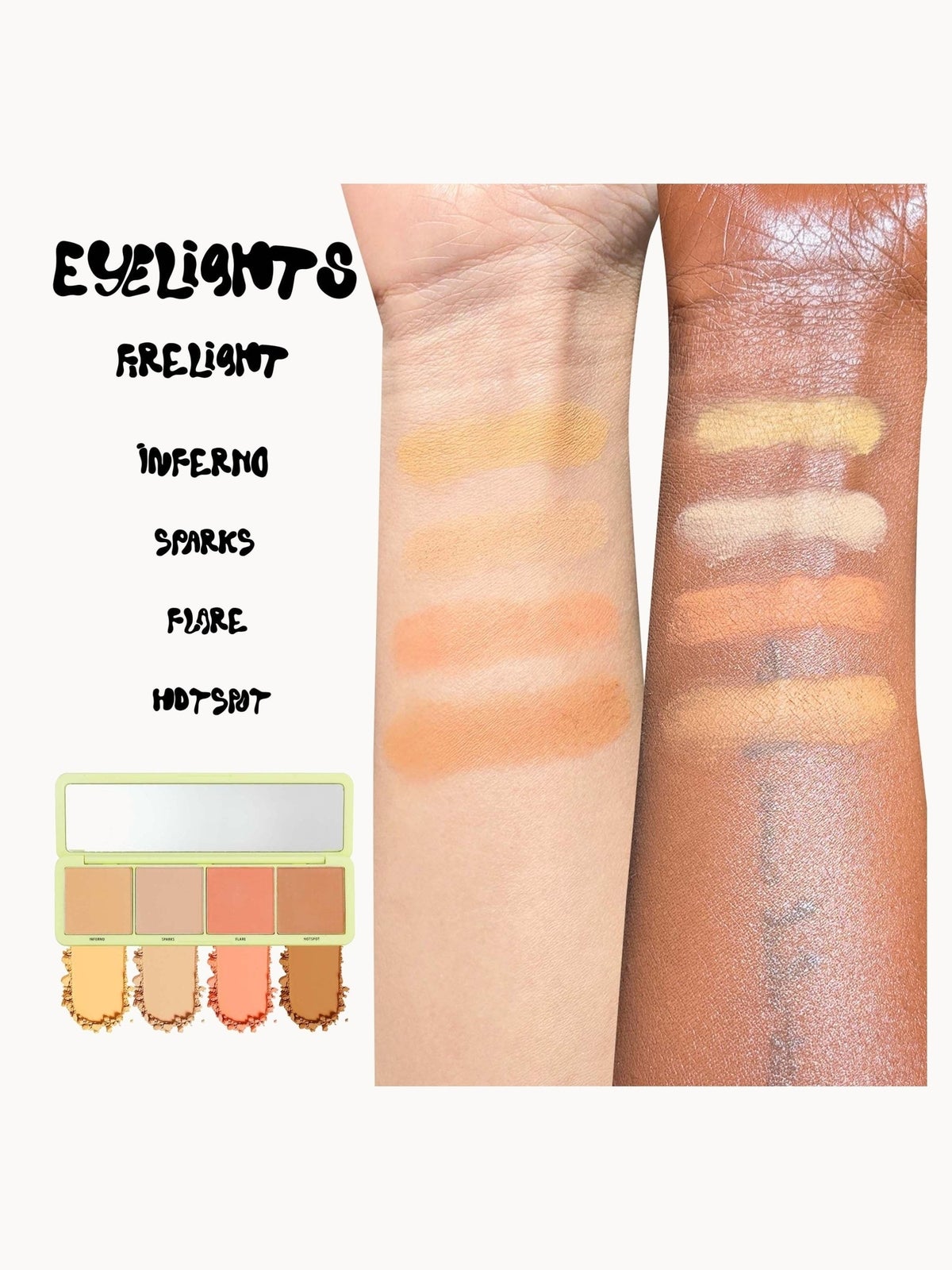 Made By Mitchell Eyelights Brightening Powder Palette (Various Shades) - Firelight 3