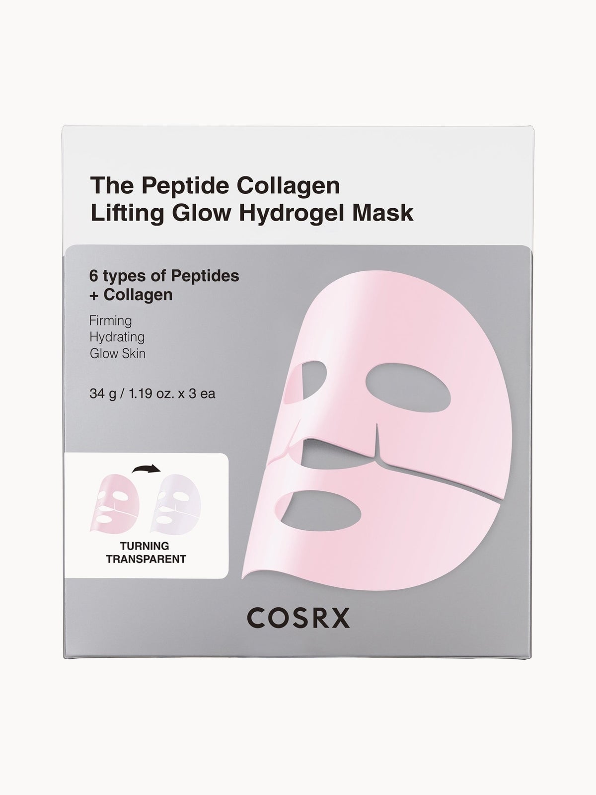 COSRX The Peptide Collagen Lifting Glow Hydrogel Mask 3EA