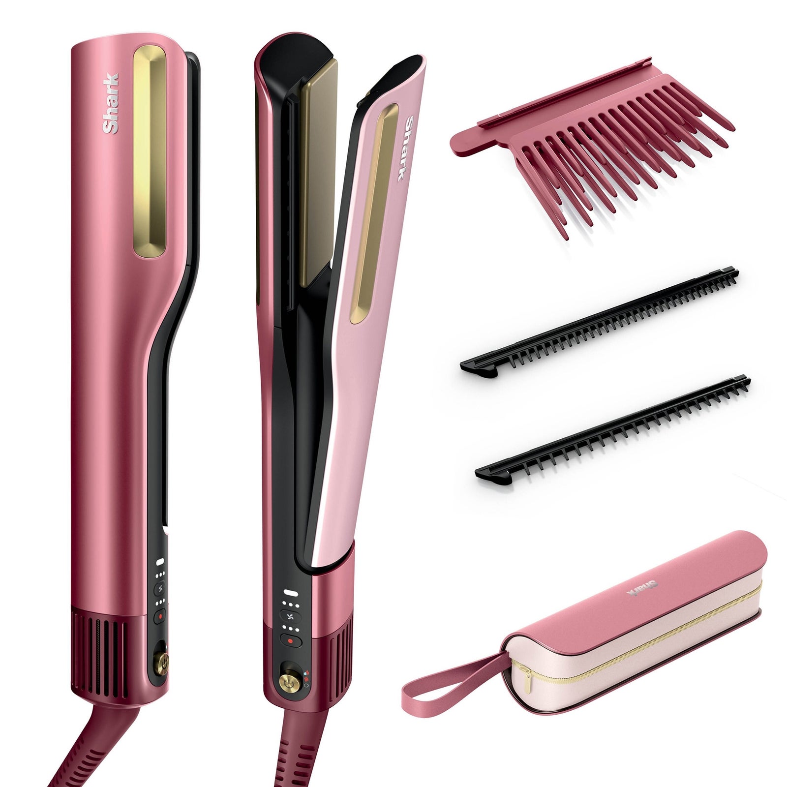 Shark SilkiPro Straight Hair Straightener + Dryer in One Tool - Rose Petal