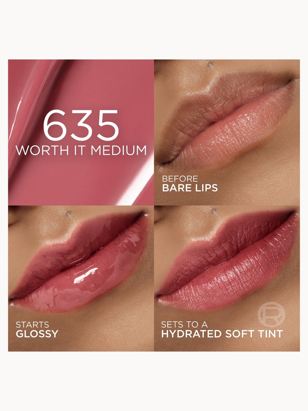 L'Oréal Paris Hyaluron Tint Lip Stain Serum, Hydrating Lip Stain (Various Shades) - 570 Worth It Medium 4