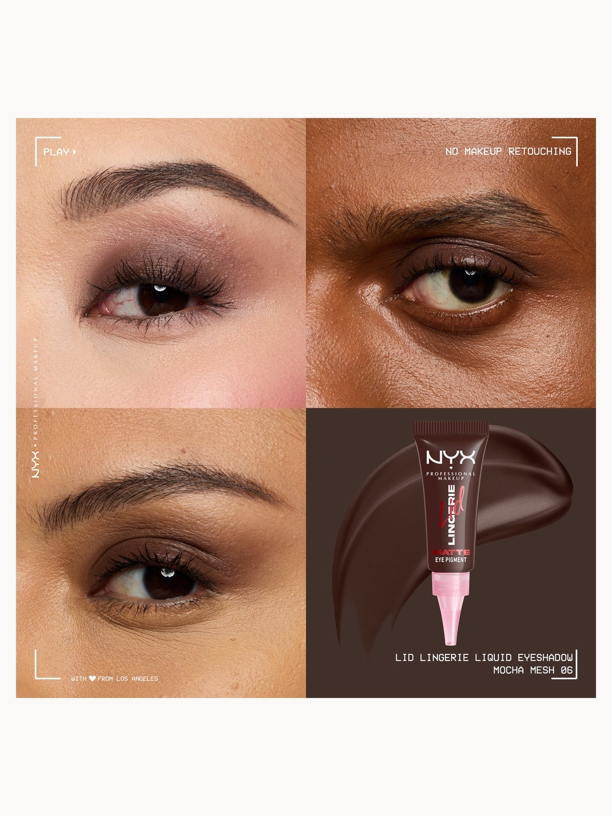 NYX Professional Makeup Lid Lingerie Cream Eye Pigment 6ml (Various Shades) - Mocha Mesh 3