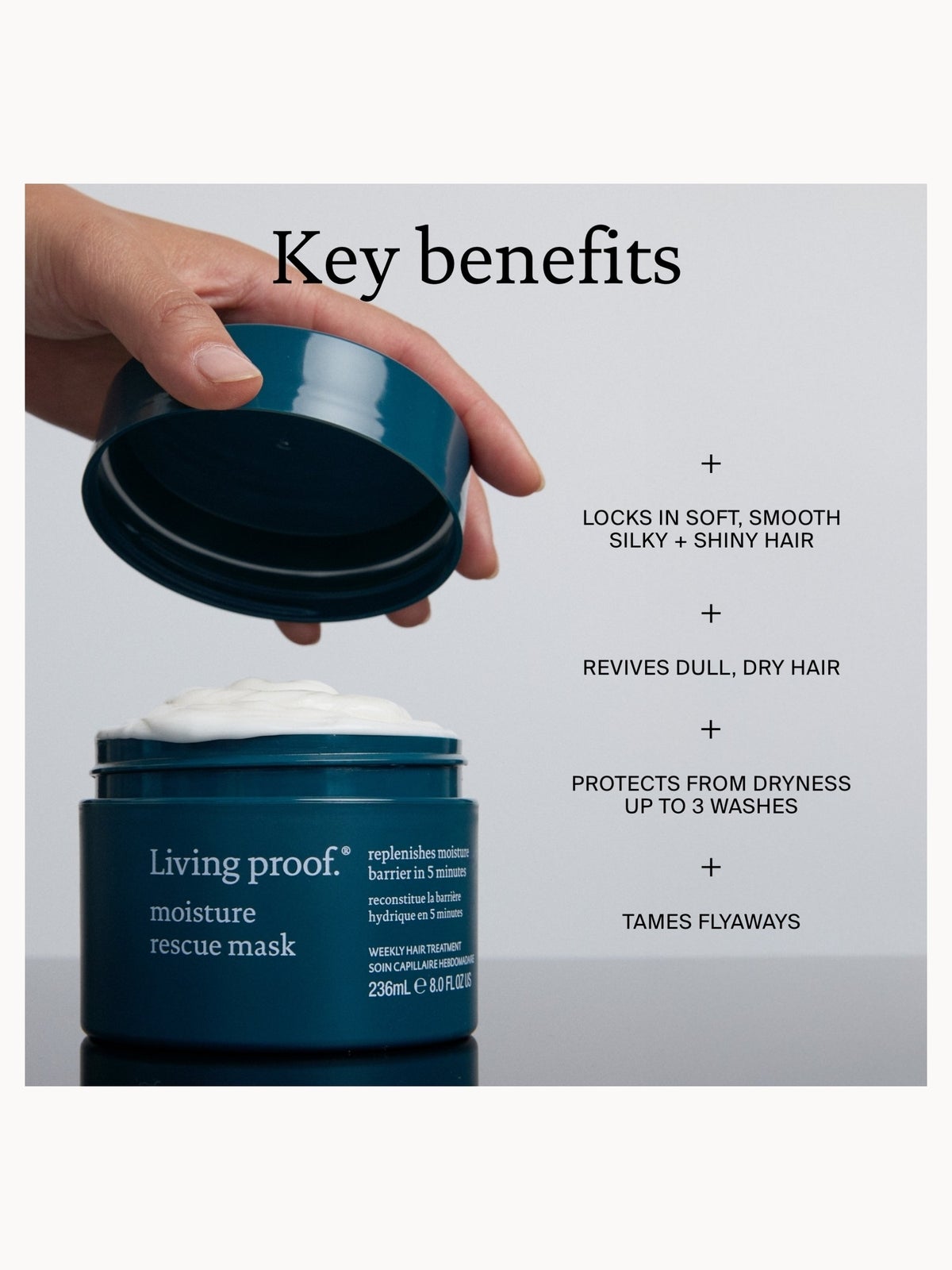 Living Proof Clarifying Detox Shampoo + Moisture Rescue Mask for Detox & Hair Hydration 4