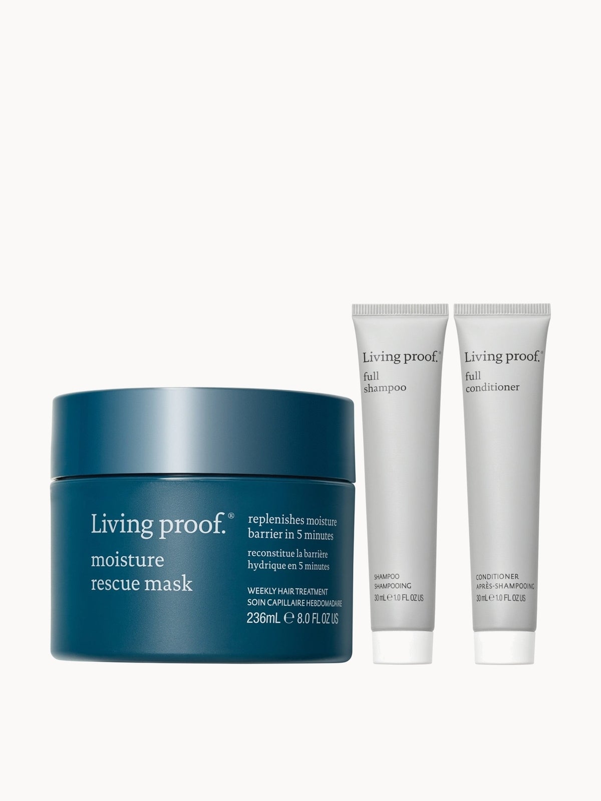 Living Proof Moisture Rescue Mask & Full Shampoo & Conditioner 30ml