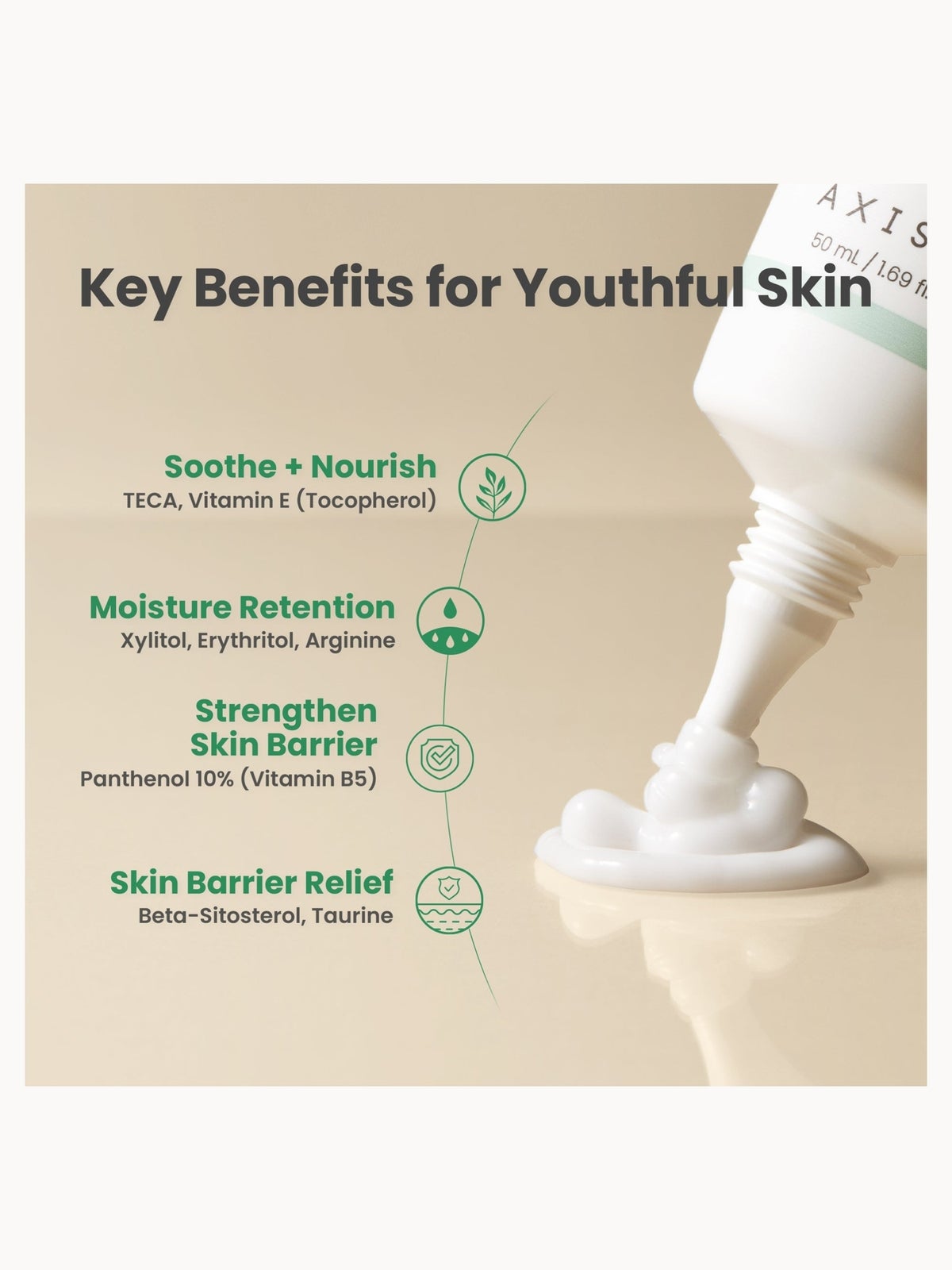 AXIS-Y Face Care Moisturizer: Panthenol 10 Skin Smoothing Shield Cream 50ml for Daily Nourishing Hydration, photo 4
