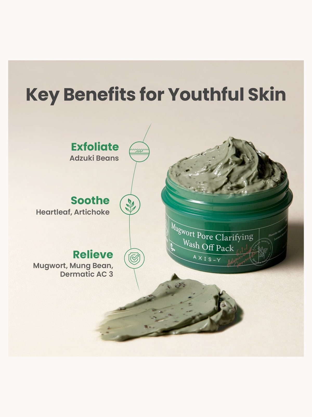 Axis-Y Mugwort Pore Clarifying Wash Off Pack 100ml, photo 4