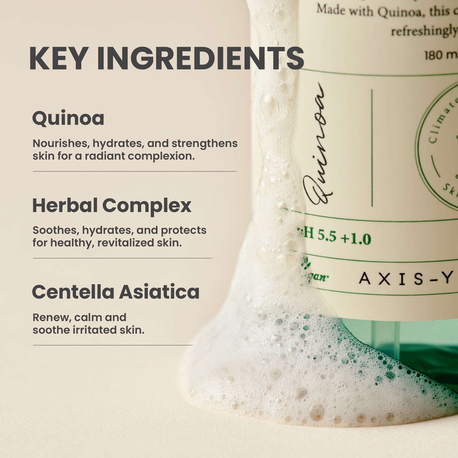 Axis-Y Quinoa One-Step balanced Gel Cleanser 180ml, photo 3