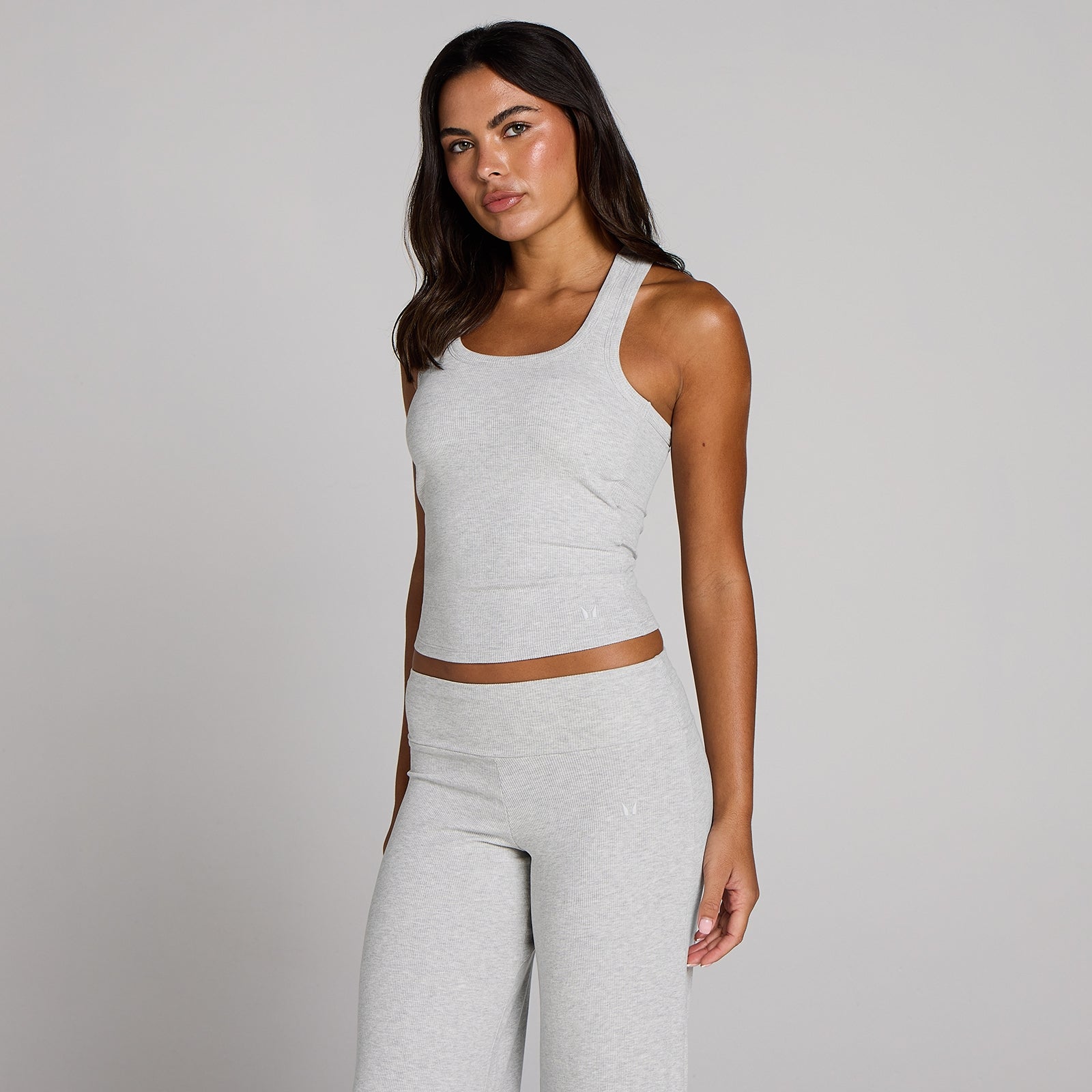 MP Geripptes Tank-Top für Damen mit integriertem BH – Grau meliert - XL