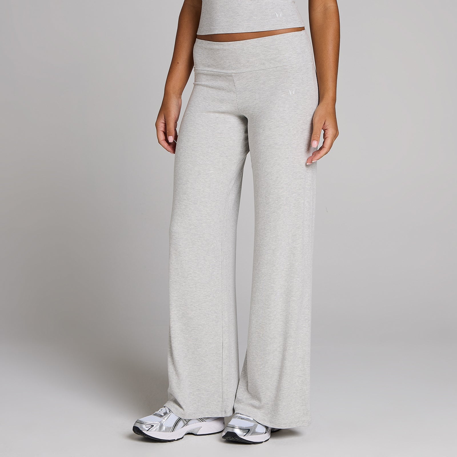 MP Gerippte Wide-Leg-Leggings für Damen – Grau meliert - L