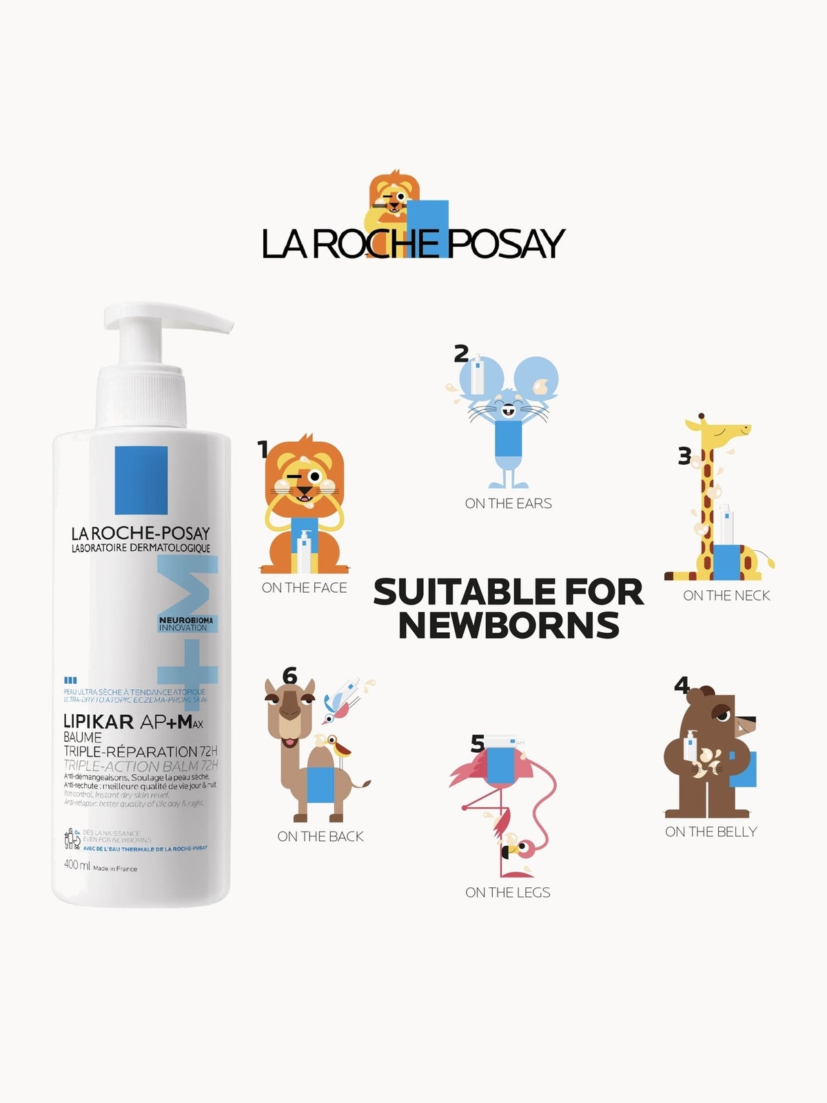 La Roche-Posay Baby Lipikar AP+M Moisturiser for Dry Skin 400ml 2
