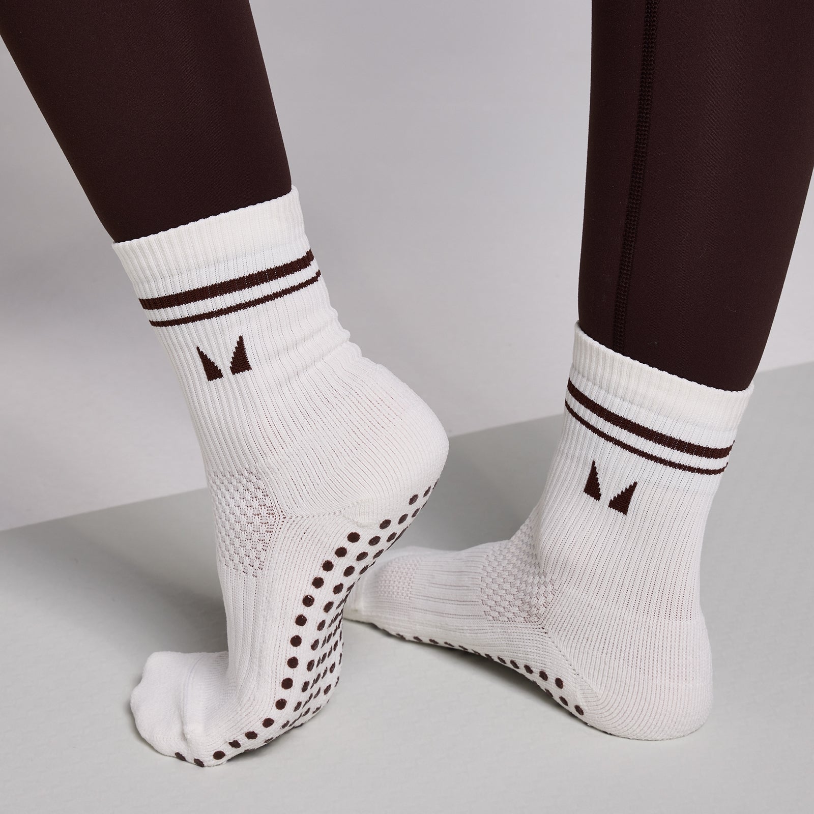 MP Pilates Socks (2 pack) - Cocoa/Pearl - UK 9-11