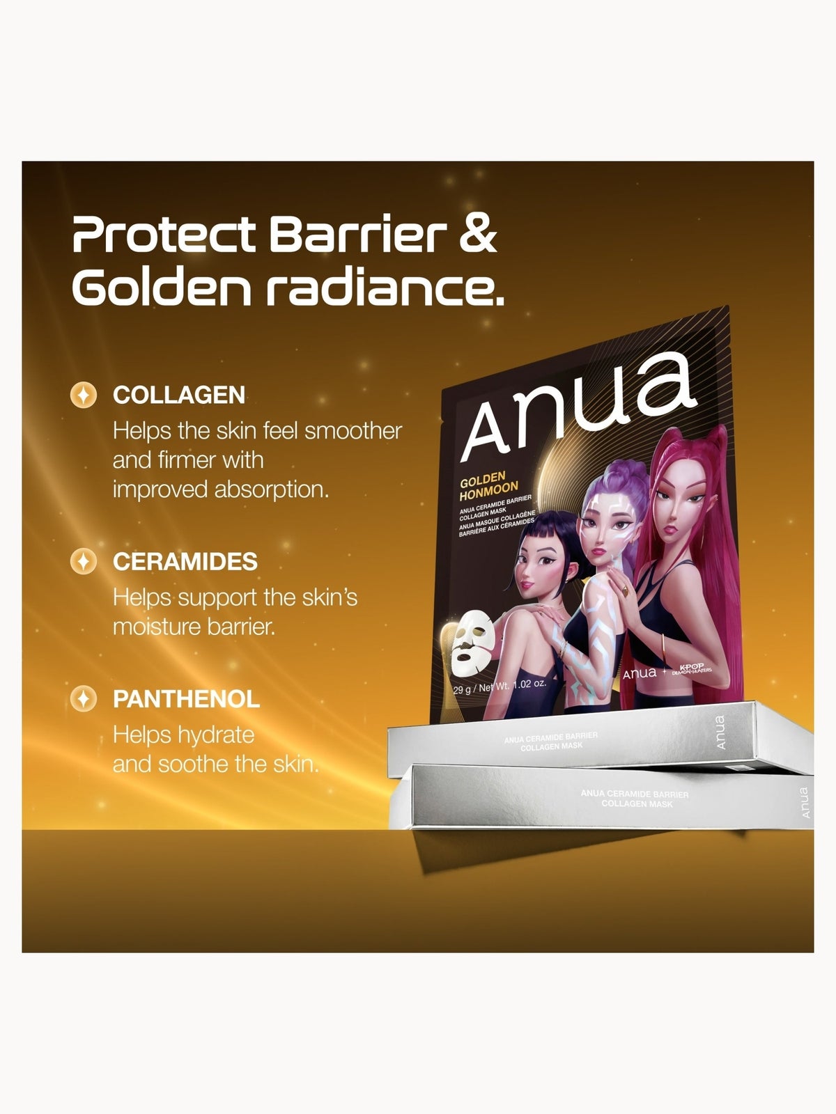 Anua KPop Demon Hunters Ceramide Barrier Collagen Mask (4PC) 3