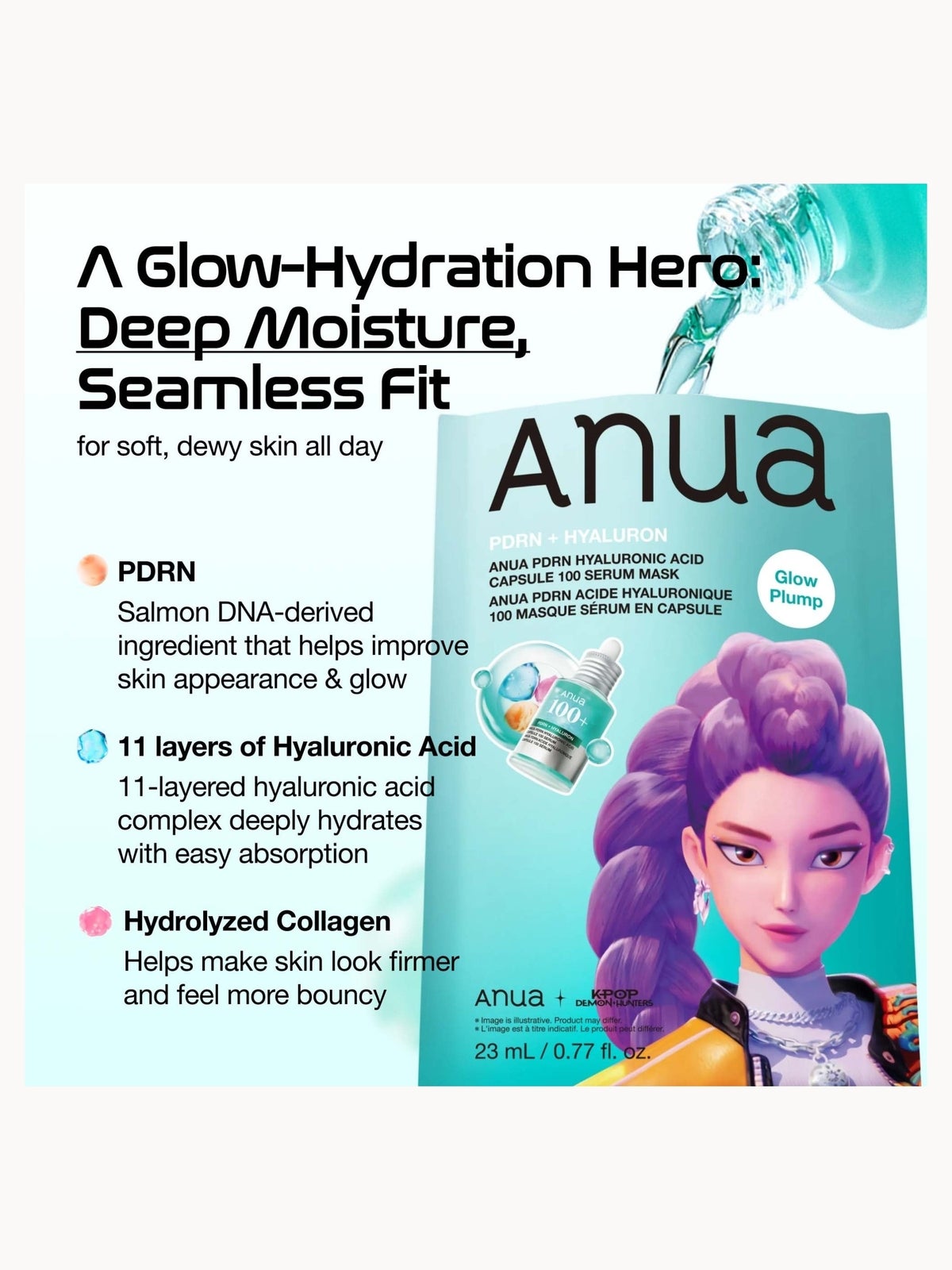 Anua KPop Demon Hunters PDRN Hyaluronic Acid Capsule 100 Serum Mask (10PCS) 3