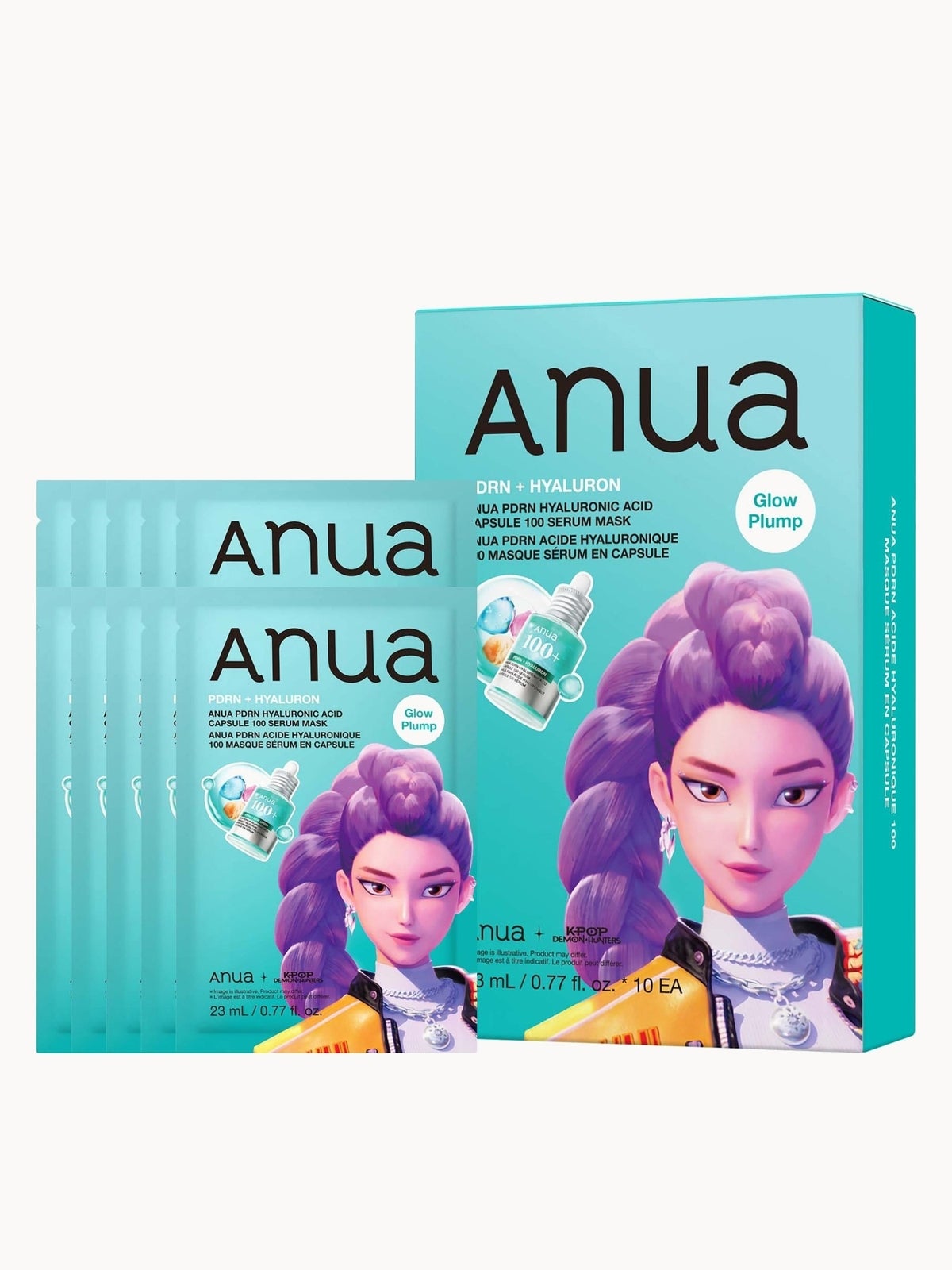 Anua KPop Demon Hunters PDRN Hyaluronic Acid Capsule 100 Serum Mask (10PCS)