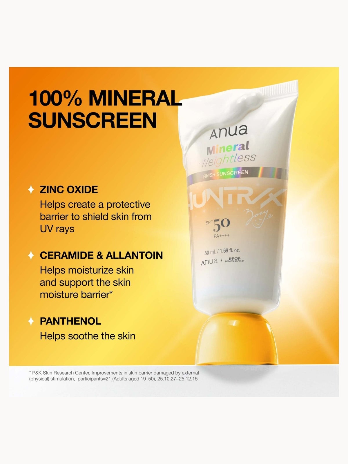 Anua KPop Demon Hunters Mineral Weightless Finish SPF50 Sunscreen 50ml 3