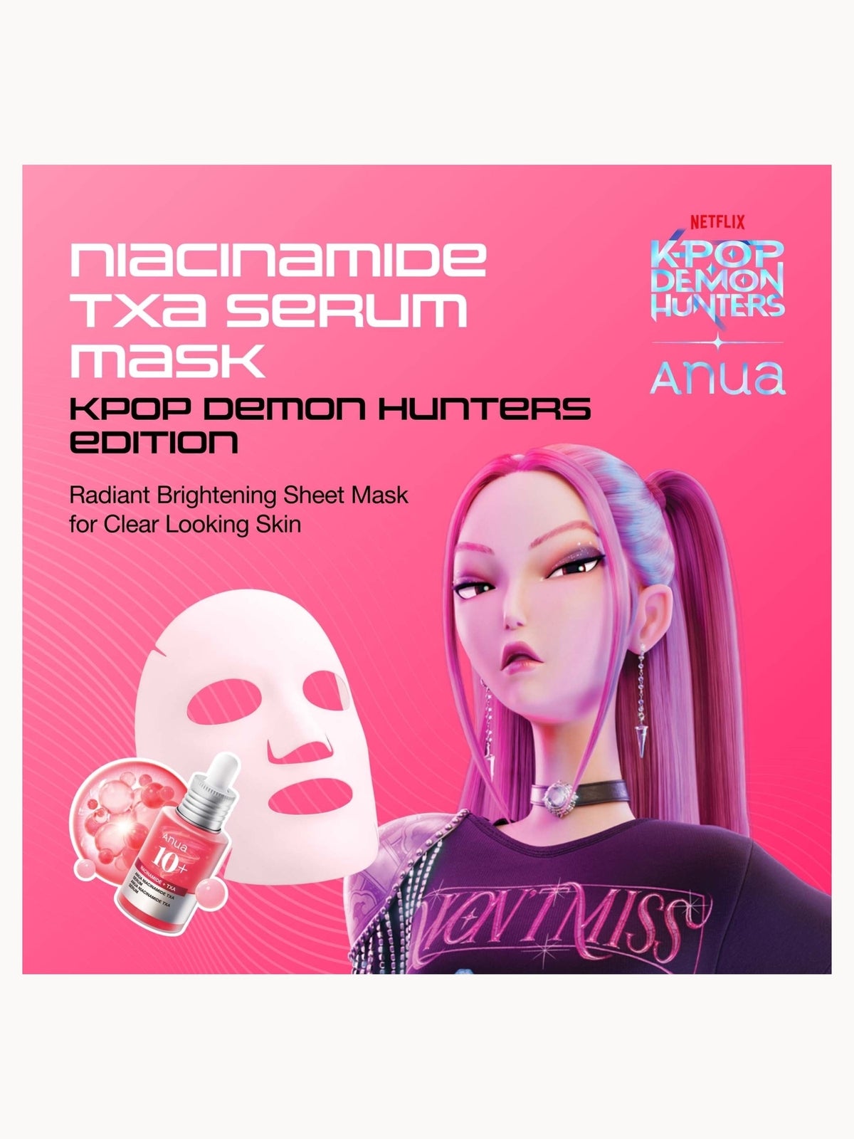 Anua KPop Demon Hunters NIACINAMIDE Niacinamide TXA Serum Mask (10PCS) 2