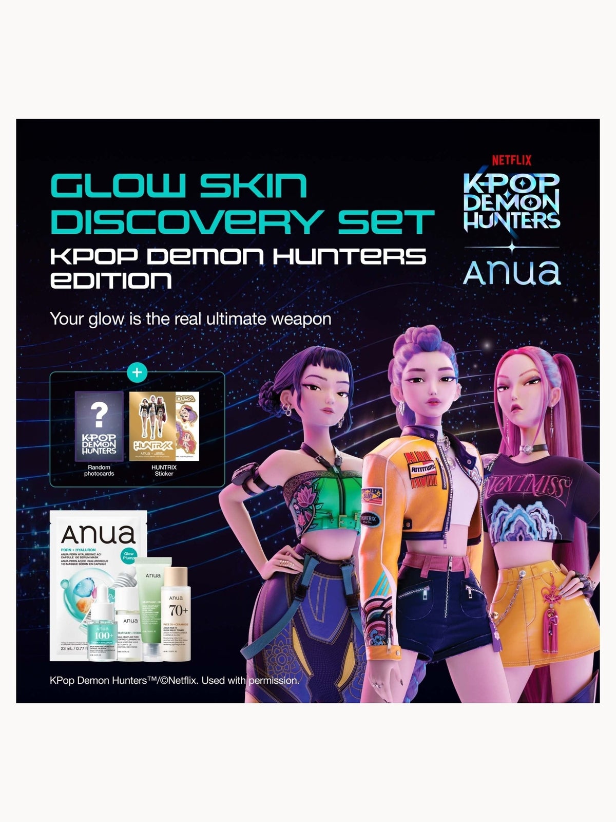 Anua KPop Demon Hunters Glow Skin Discovery Set (Worth £29.50) 2