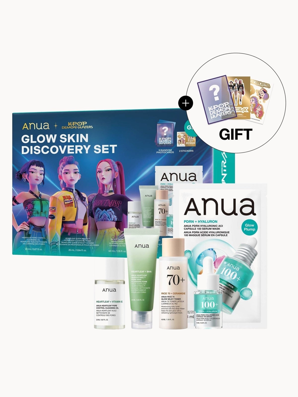 Anua KPop Demon Hunters Glow Skin Discovery Set (Worth £29.50)