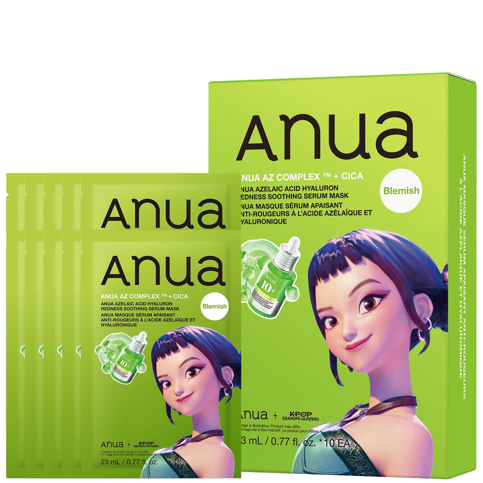 

Anua KPop Demon Hunters Azelaic Acid Hyaluron Redness Soothing Serum Mask (10PCS)