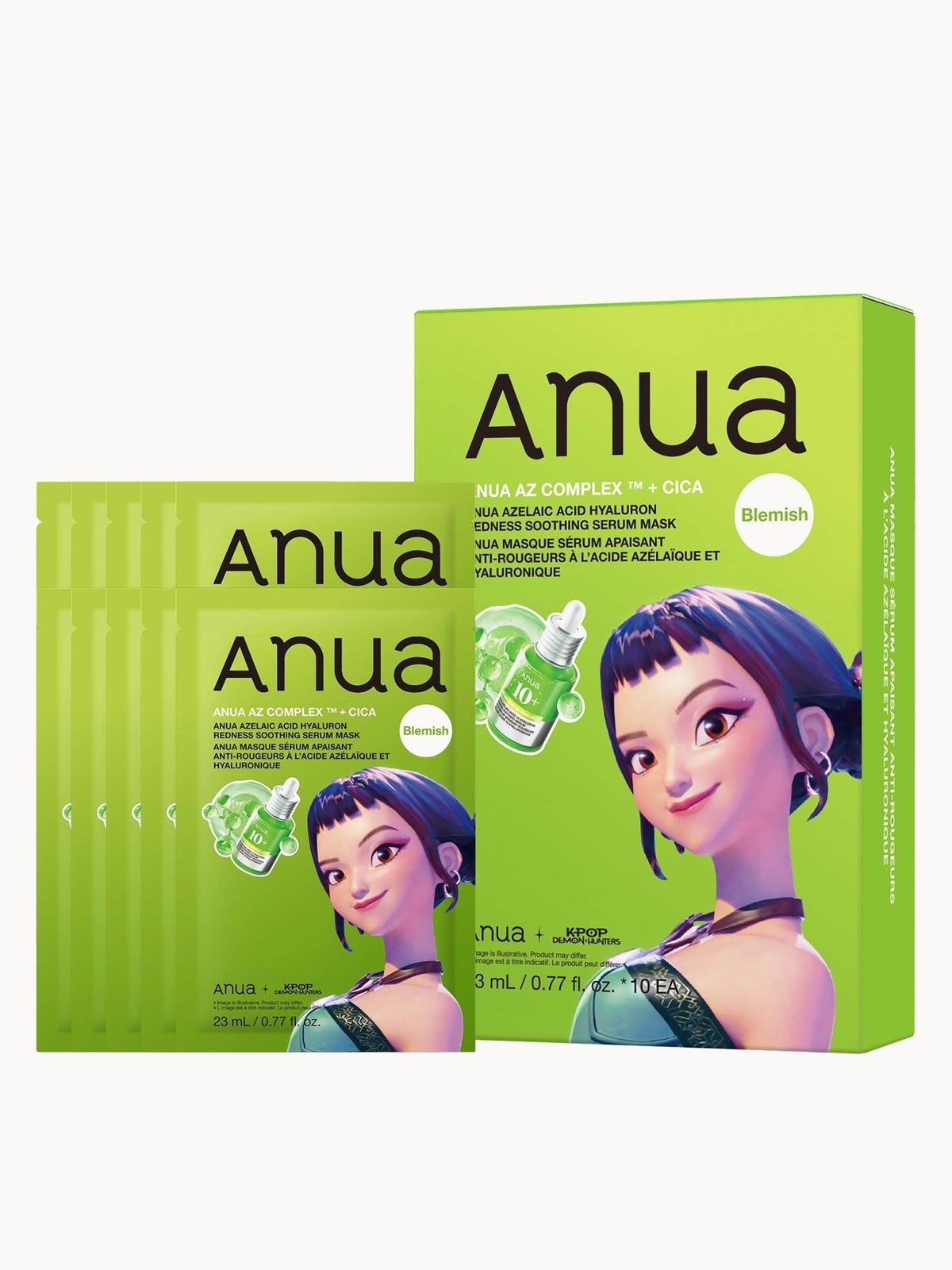 Anua KPop Demon Hunters Azelaic Acid Hyaluron Redness Soothing Serum Mask (10PCS)