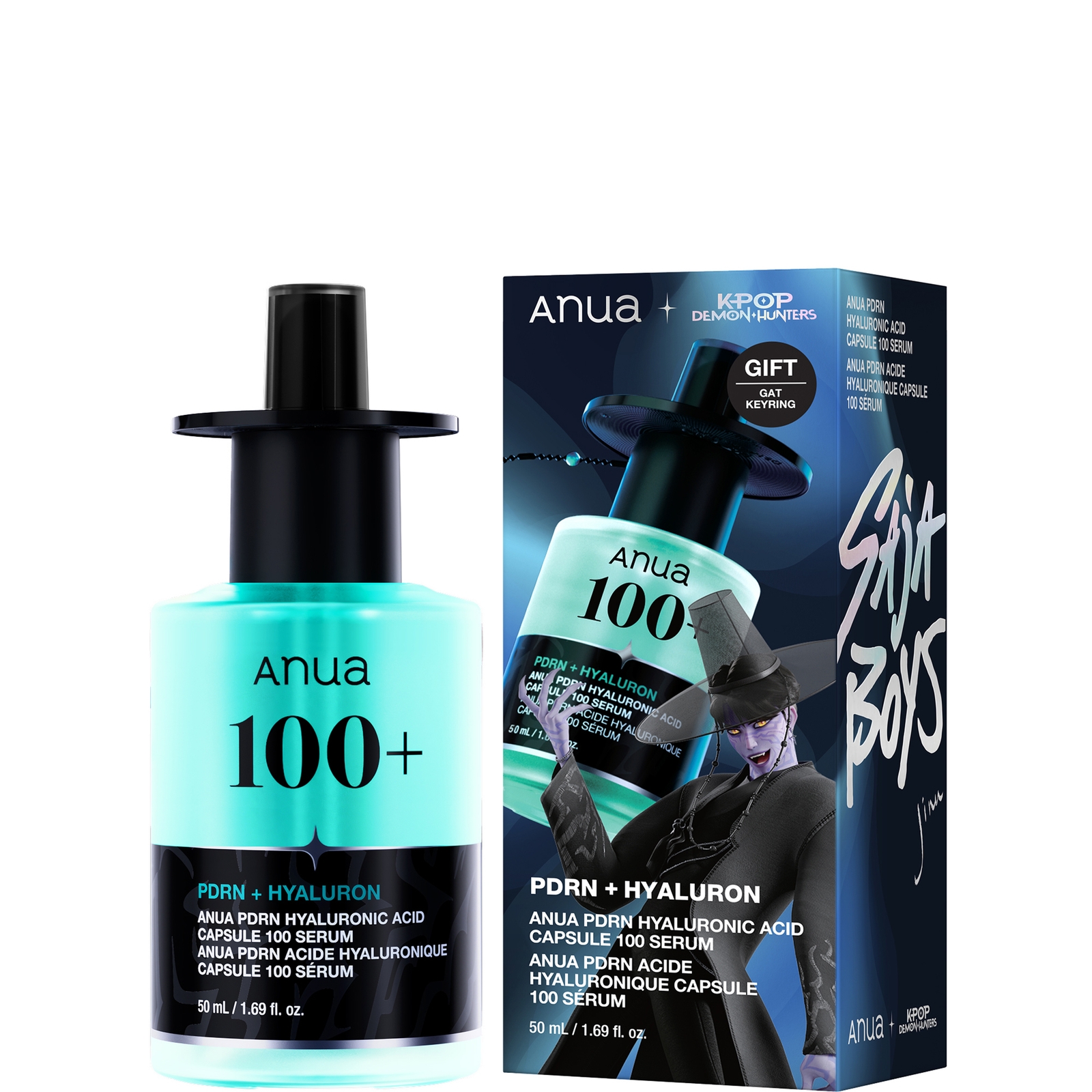 Anua Exclusive  Kpop Demon Hunters Pdrn Hyaluronic Acid Capsule 100 Serum 50ml In Transparent
