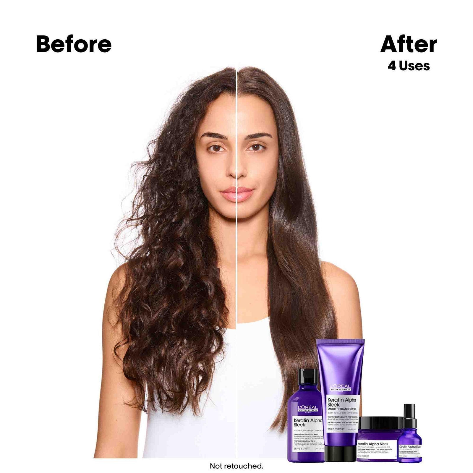 L'Oréal Professionnel Keratin Alpha Sleek Shampoo, Hair Mask & Smooth Transformer Bundle - Antifrizz 4