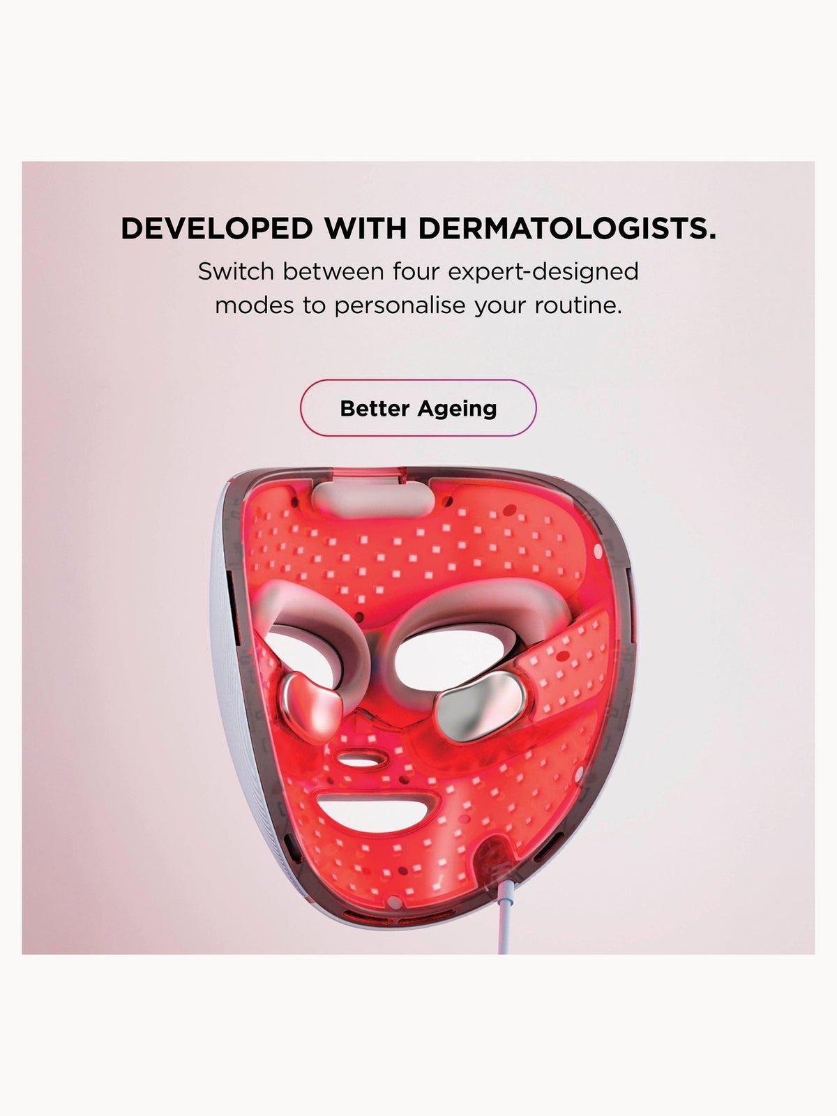 Shark CryoGlow LED Face Mask Under-Eye Cooling & Anti-Ageing & Blemish Repair - Rose Glow, FW312UKPK, photo 2